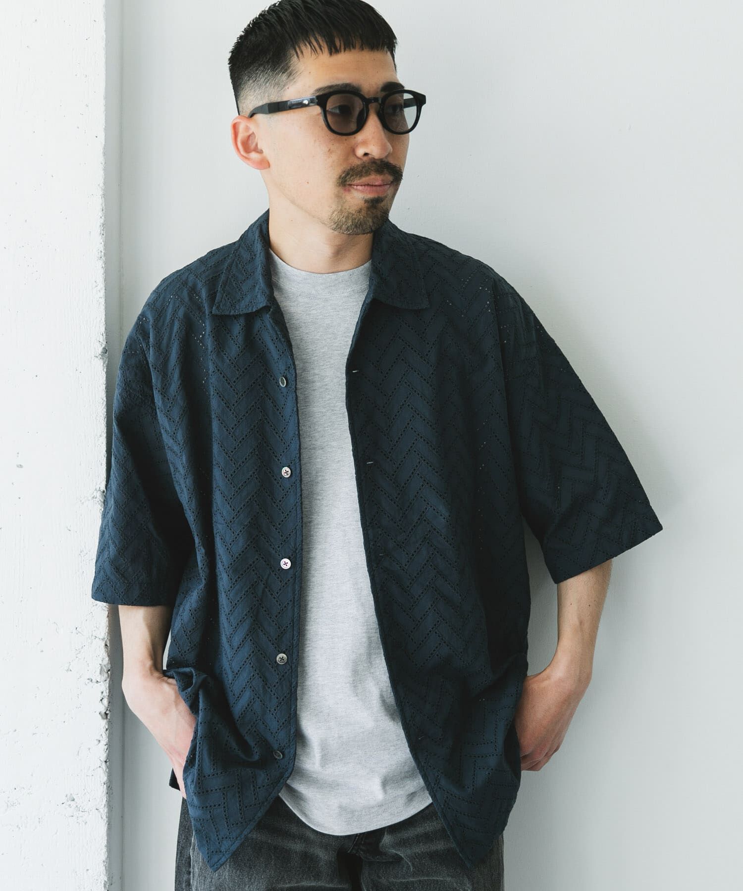 URBAN RESEARCH DOORS「カラミショートスリーブシャツ」|シャツ・ブラウス|