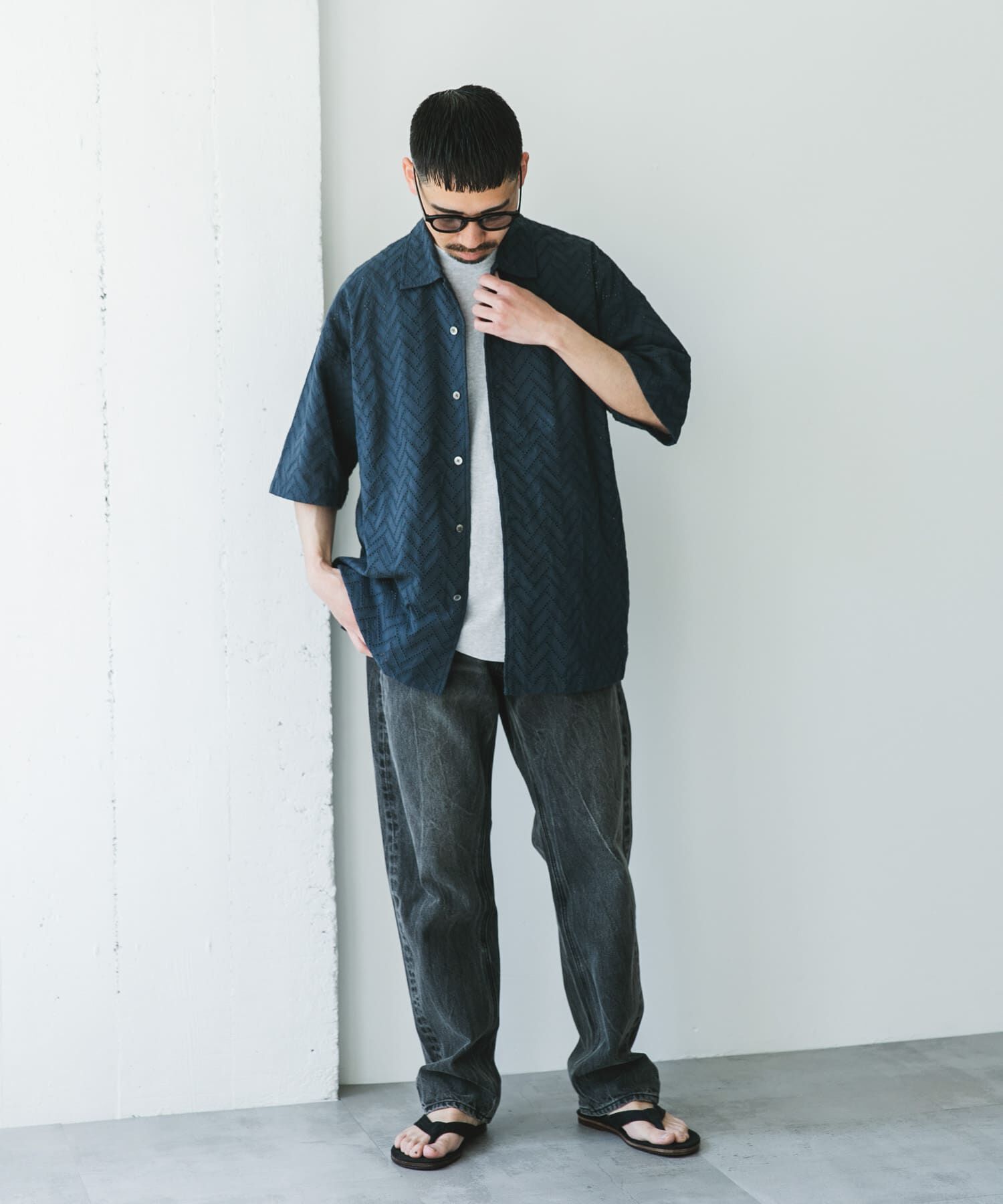 URBAN RESEARCH DOORS「カラミショートスリーブシャツ」|シャツ・ブラウス|