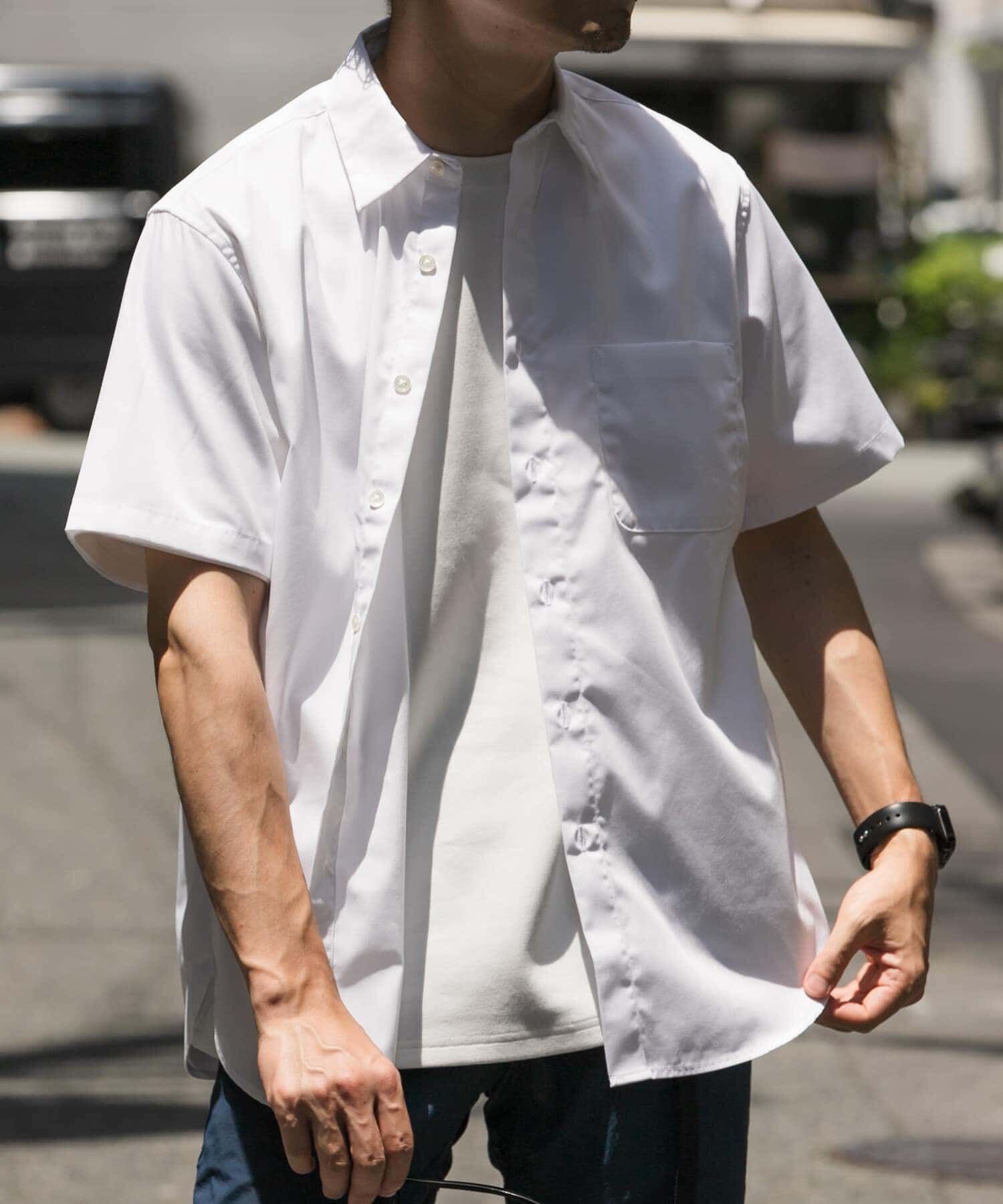 URBAN RESEARCH ROSSO「『防シワ/防臭』『XLサイズあり』ハイパフォーマンスブロード半袖シャツ」|シャツ・ブラウス|