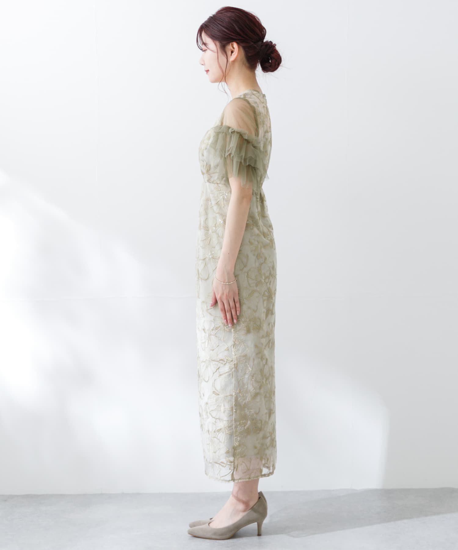 URBAN RESEARCH ROSSO「スパンコールレース刺繍ドレス」|ワンピース|