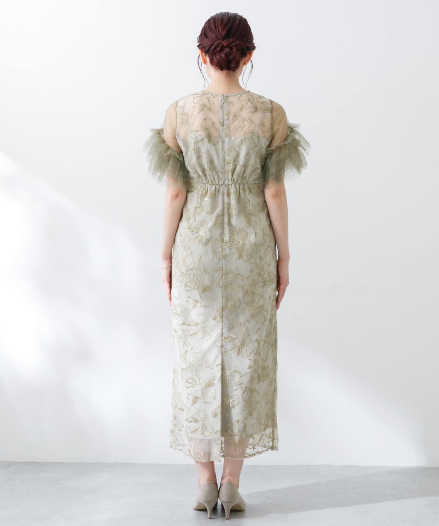 URBAN RESEARCH ROSSO「スパンコールレース刺繍ドレス」|ワンピース|