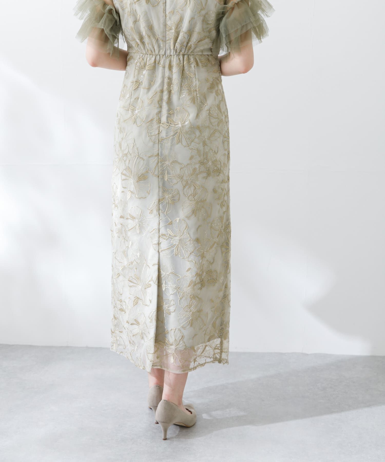 URBAN RESEARCH ROSSO「スパンコールレース刺繍ドレス」|ワンピース|