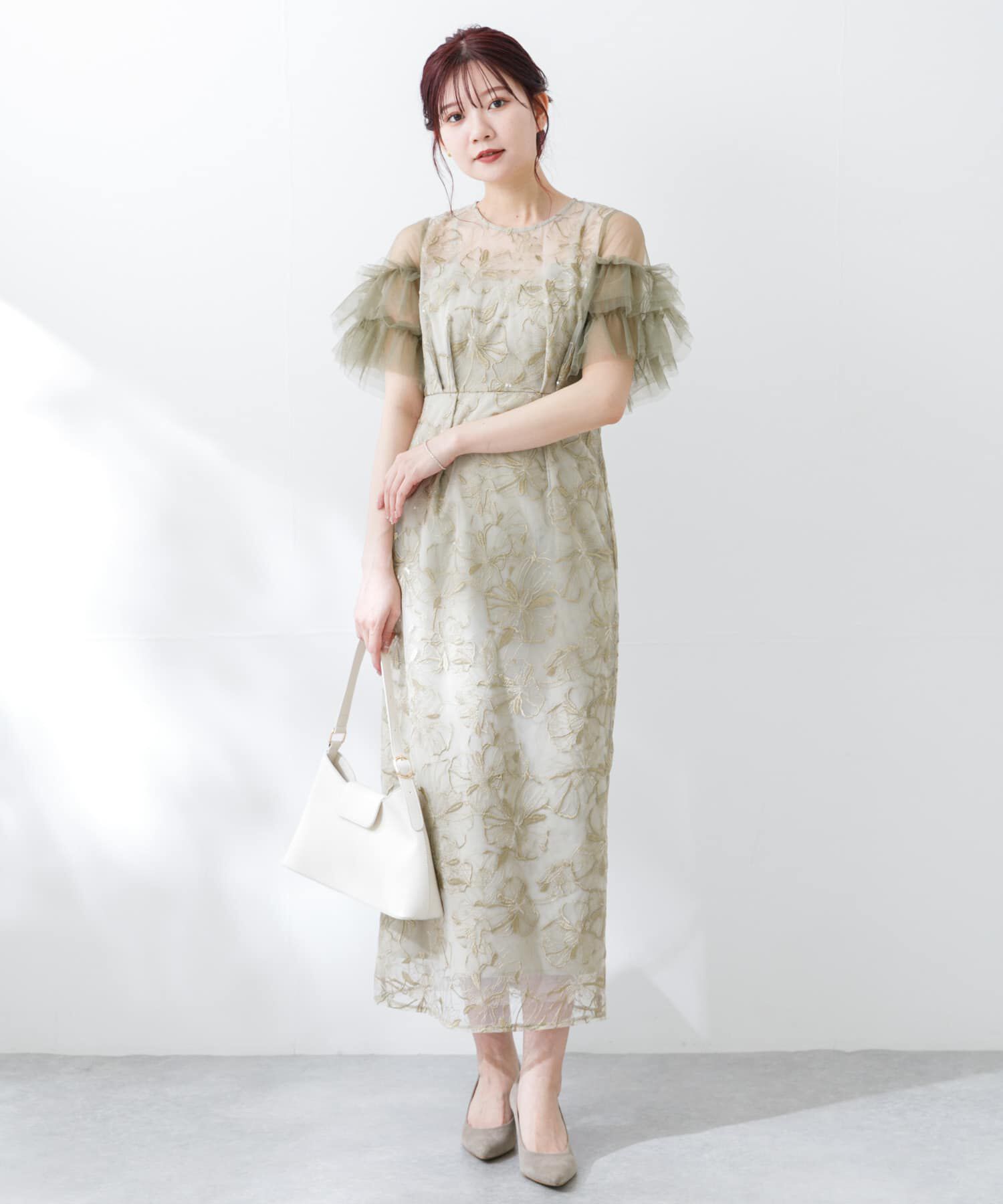 URBAN RESEARCH ROSSO「スパンコールレース刺繍ドレス」|ワンピース|