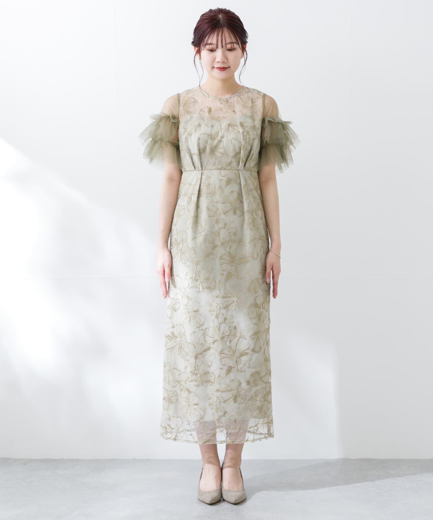 URBAN RESEARCH ROSSO「スパンコールレース刺繍ドレス」|ワンピース|