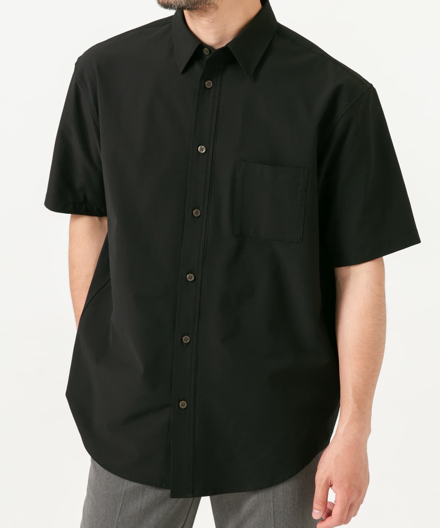 URBAN RESEARCH ROSSO「『XLサイズあり』マイクロサッカーレギュラーカラー半袖シャツ」|シャツ・ブラウス|