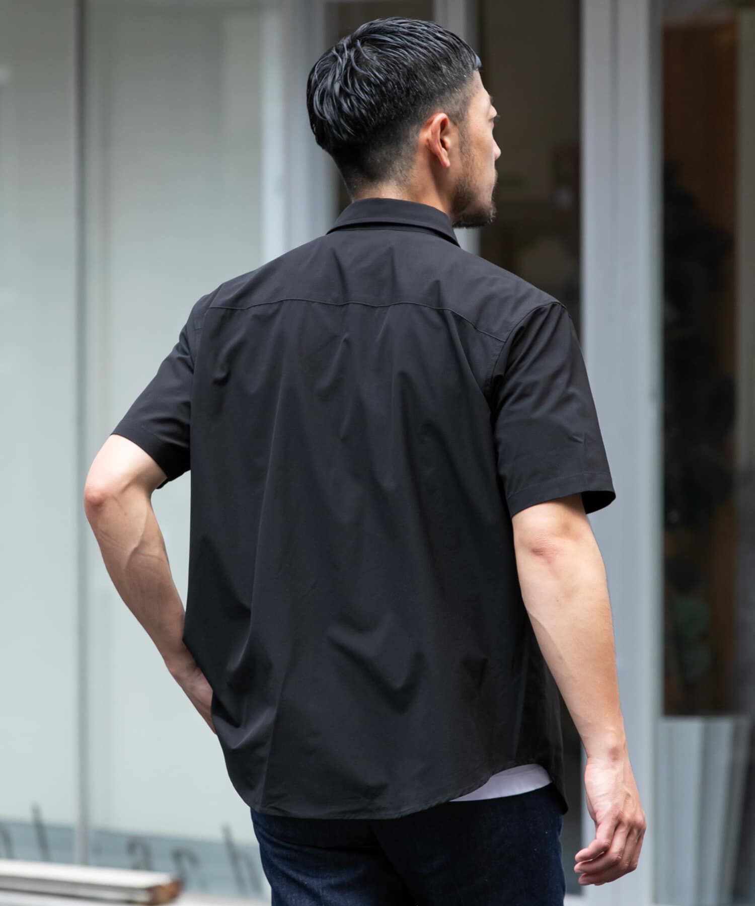 URBAN RESEARCH ROSSO「『XLサイズあり』マイクロサッカーレギュラーカラー半袖シャツ」|シャツ・ブラウス|