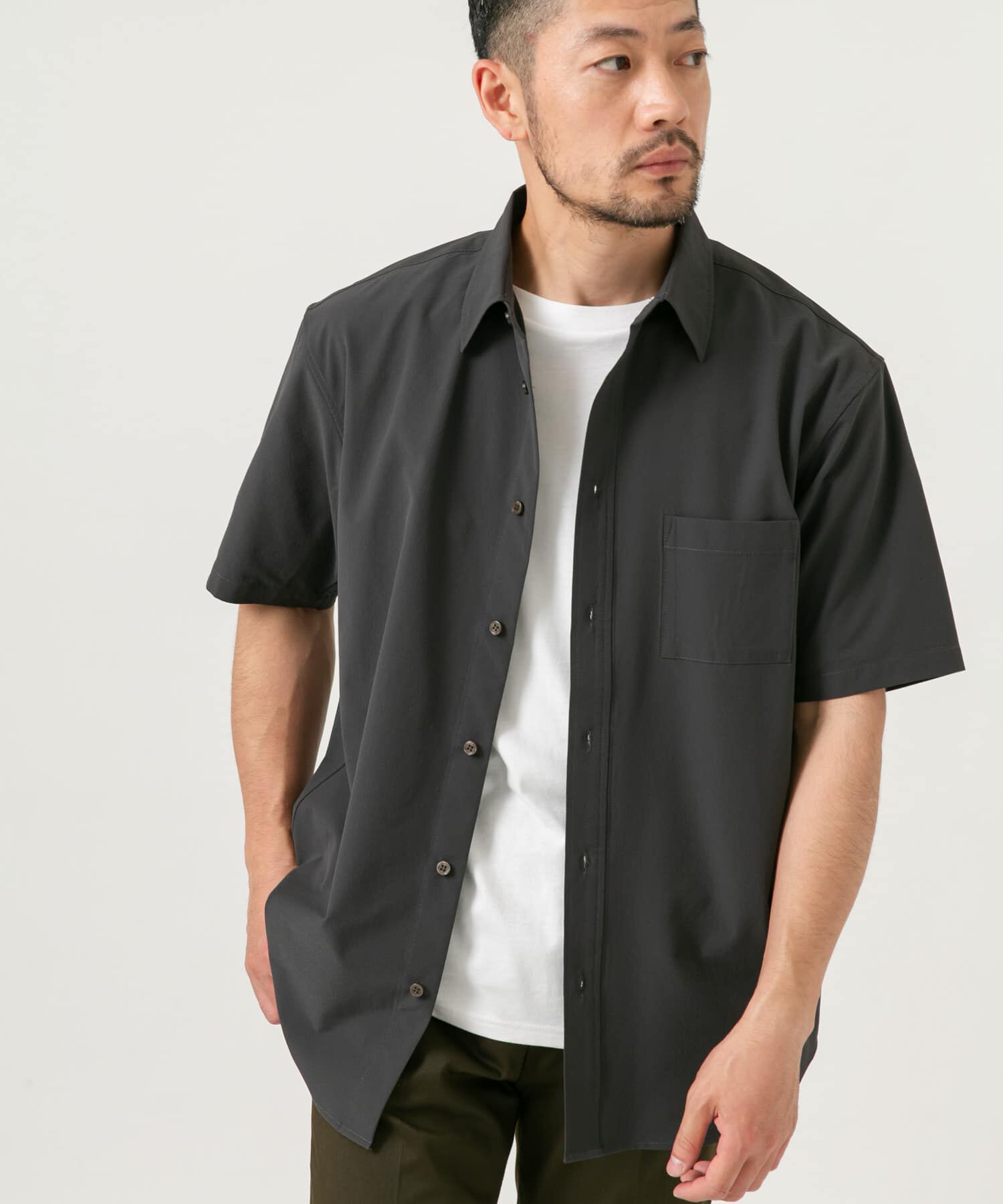 URBAN RESEARCH ROSSO「『XLサイズあり』マイクロサッカーレギュラーカラー半袖シャツ」|シャツ・ブラウス|