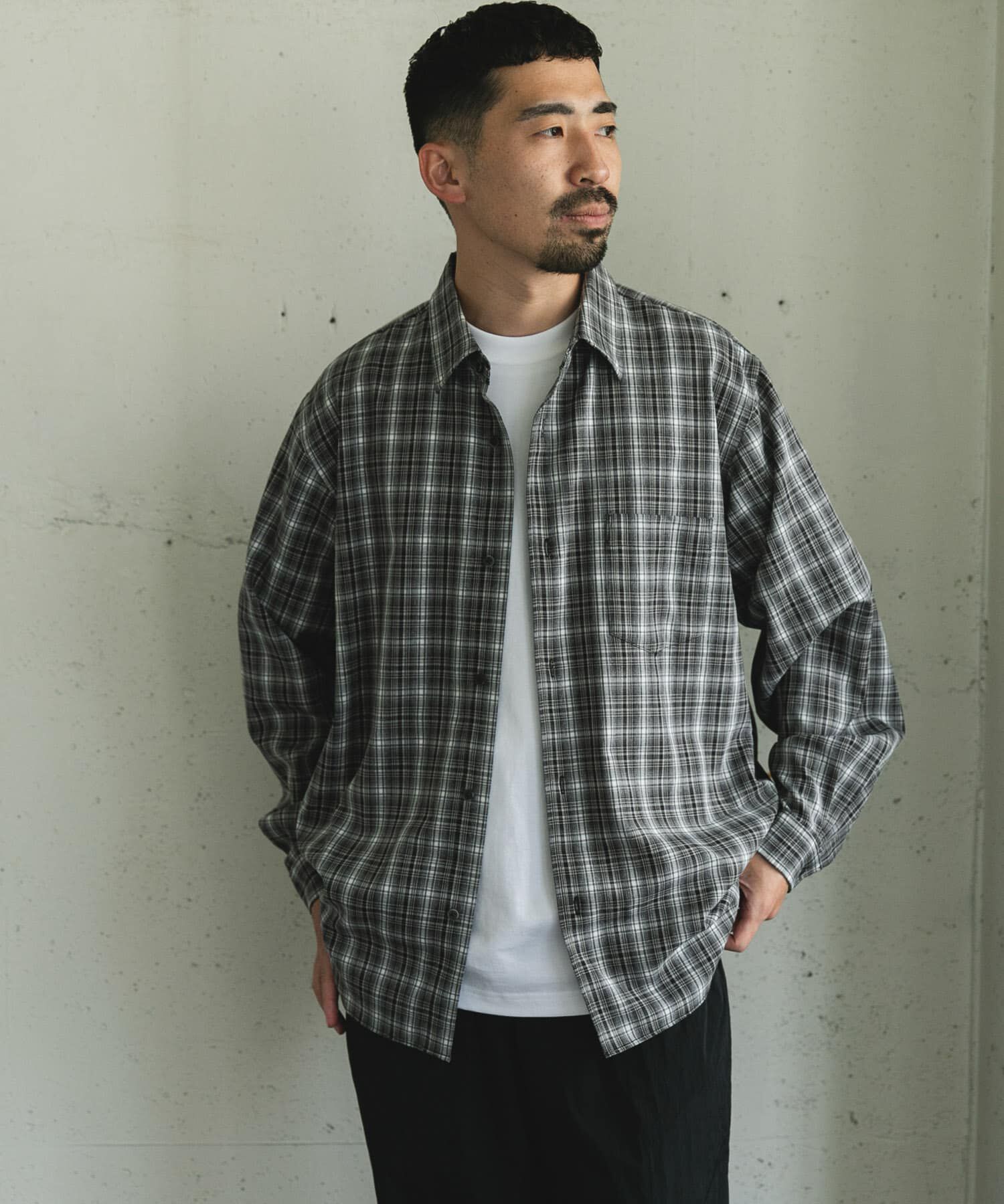 URBAN RESEARCH DOORS「オンブレチェックレギュラーカラーシャツ」|シャツ・ブラウス|