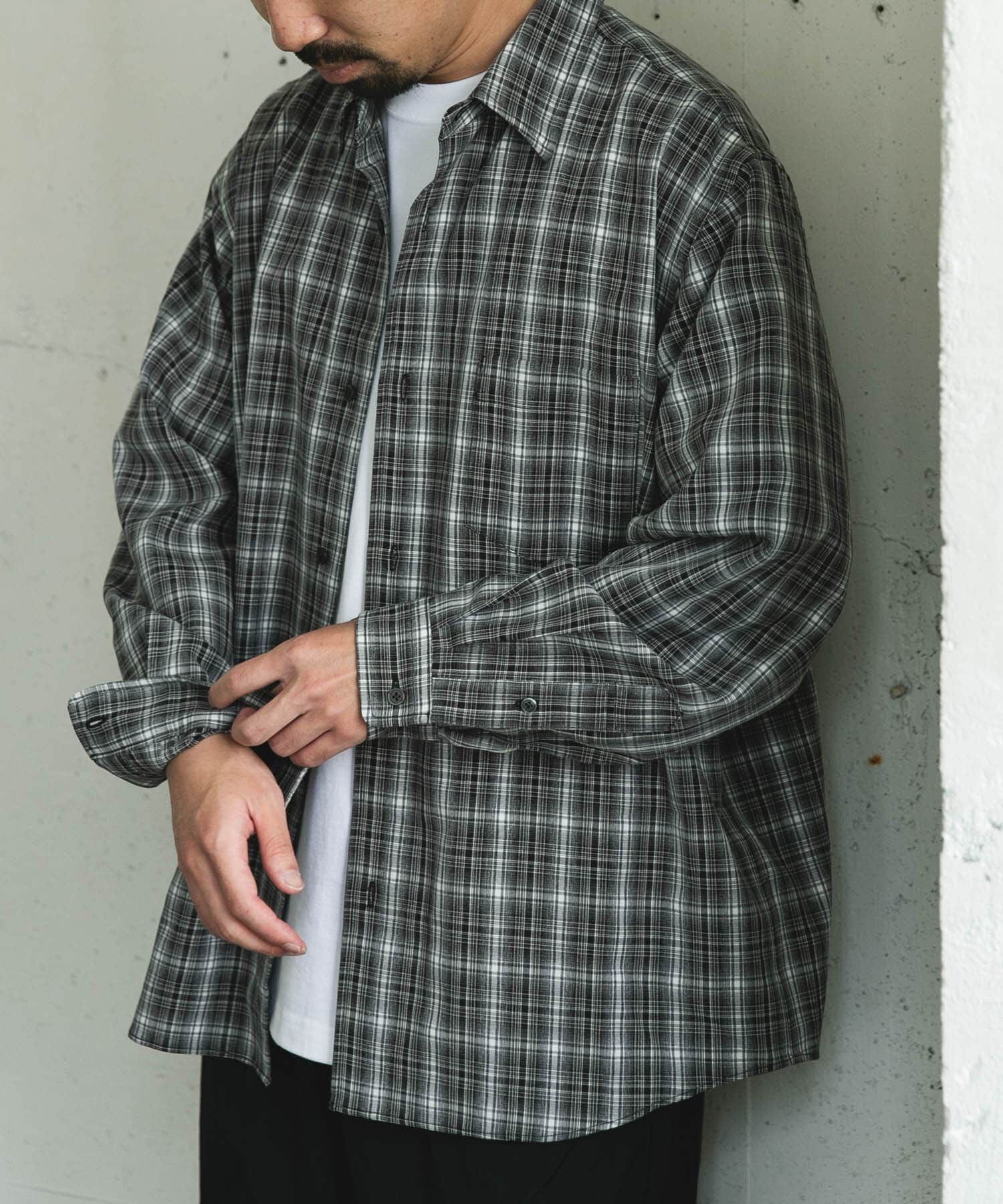 URBAN RESEARCH DOORS「オンブレチェックレギュラーカラーシャツ」|シャツ・ブラウス|