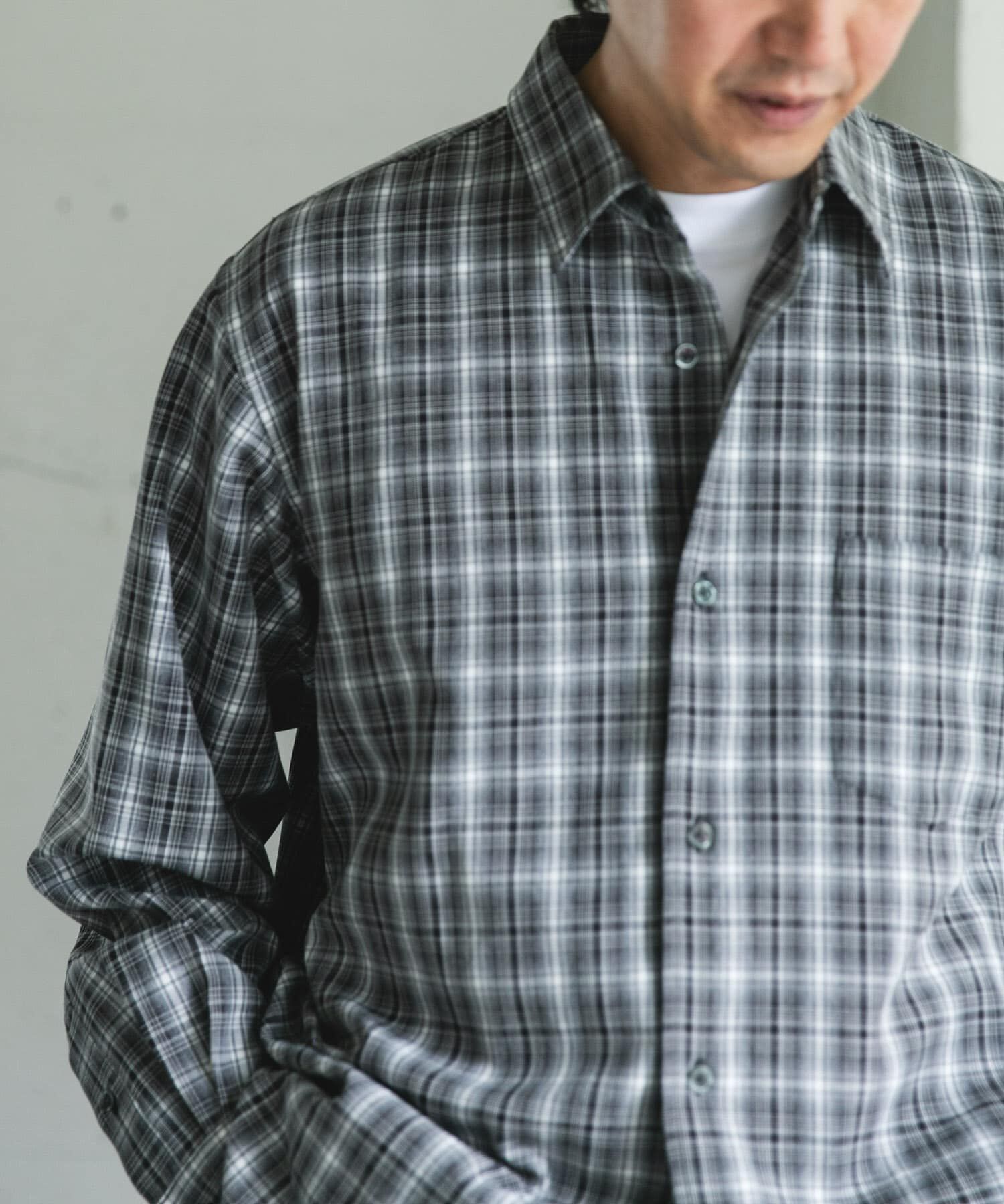 URBAN RESEARCH DOORS「オンブレチェックレギュラーカラーシャツ」|シャツ・ブラウス|