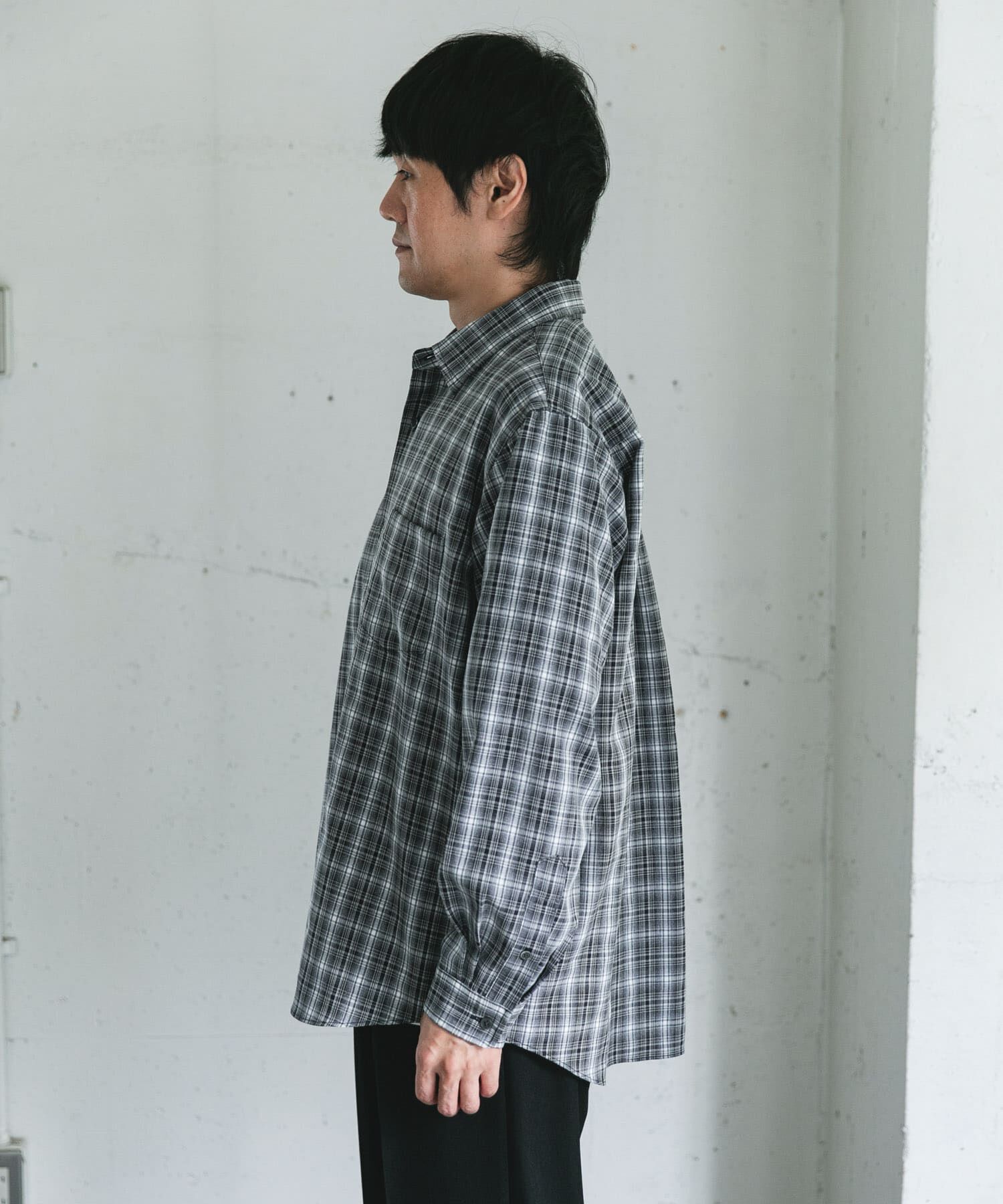 URBAN RESEARCH DOORS「オンブレチェックレギュラーカラーシャツ」|シャツ・ブラウス|