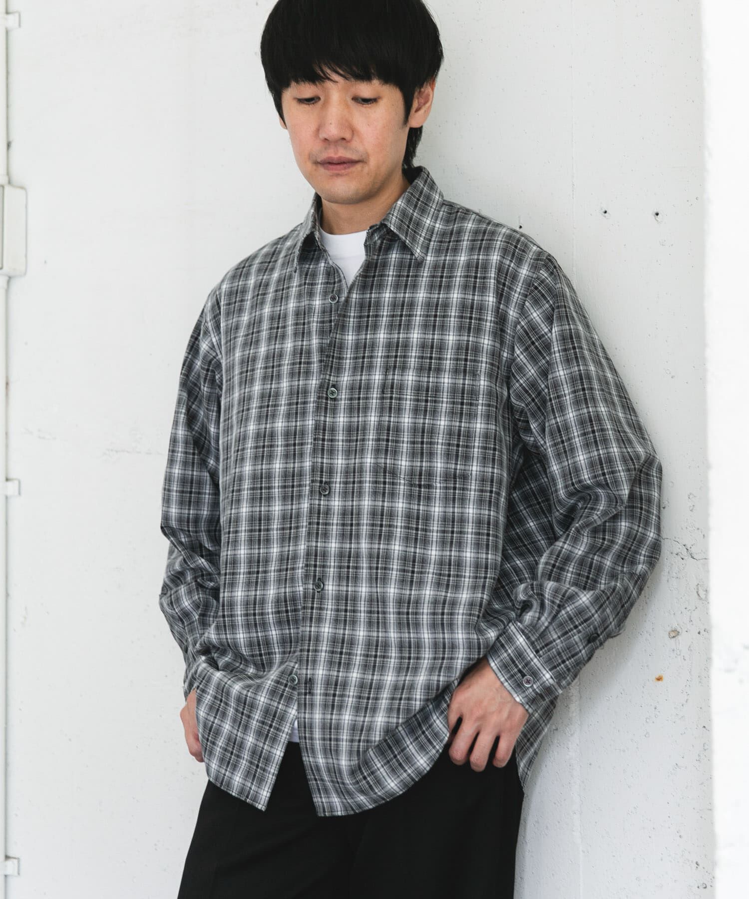 URBAN RESEARCH DOORS「オンブレチェックレギュラーカラーシャツ」|シャツ・ブラウス|