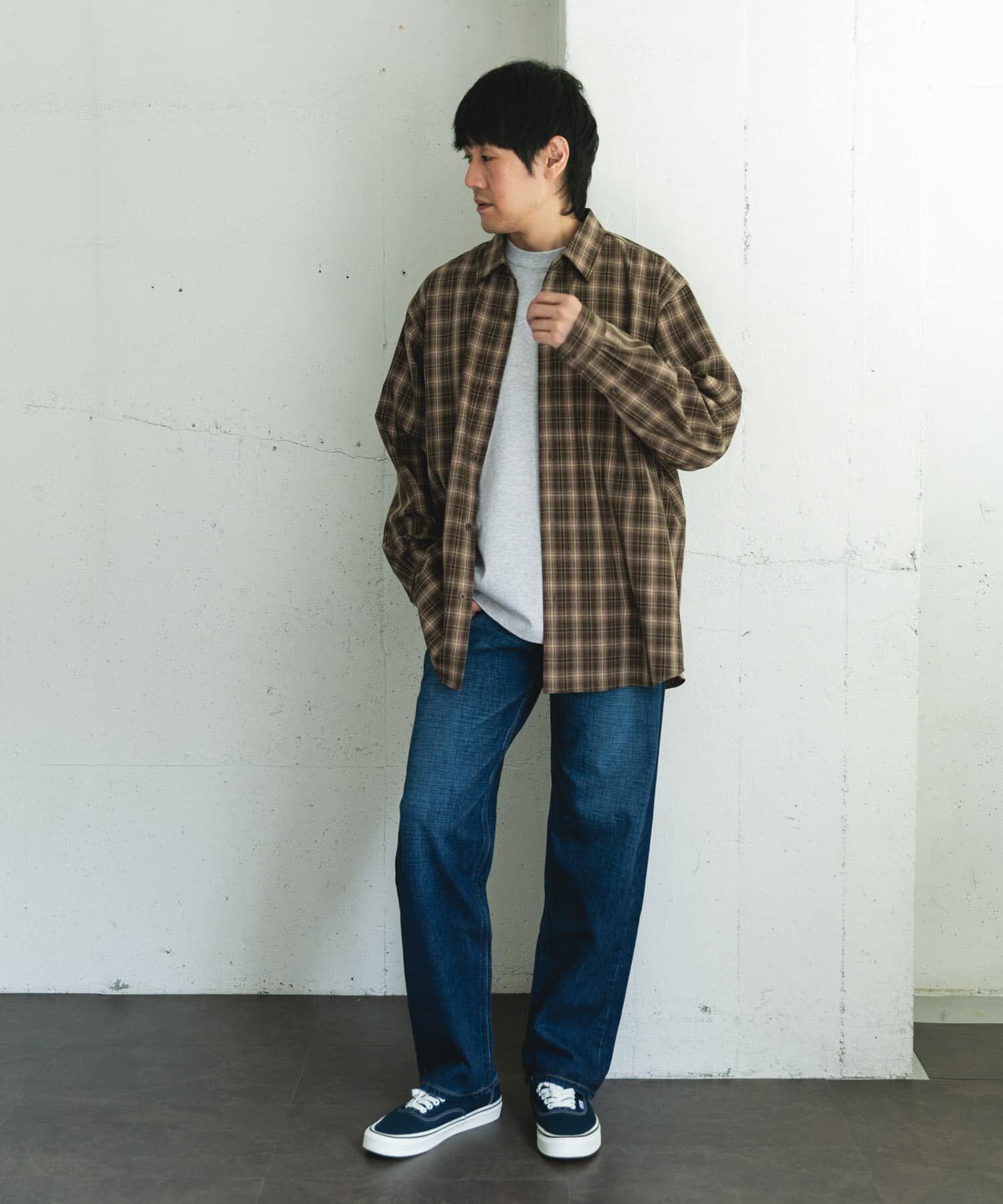 URBAN RESEARCH DOORS「オンブレチェックレギュラーカラーシャツ」|シャツ・ブラウス|