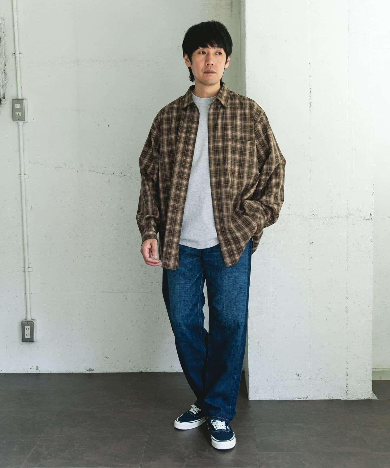 URBAN RESEARCH DOORS「オンブレチェックレギュラーカラーシャツ」|シャツ・ブラウス|