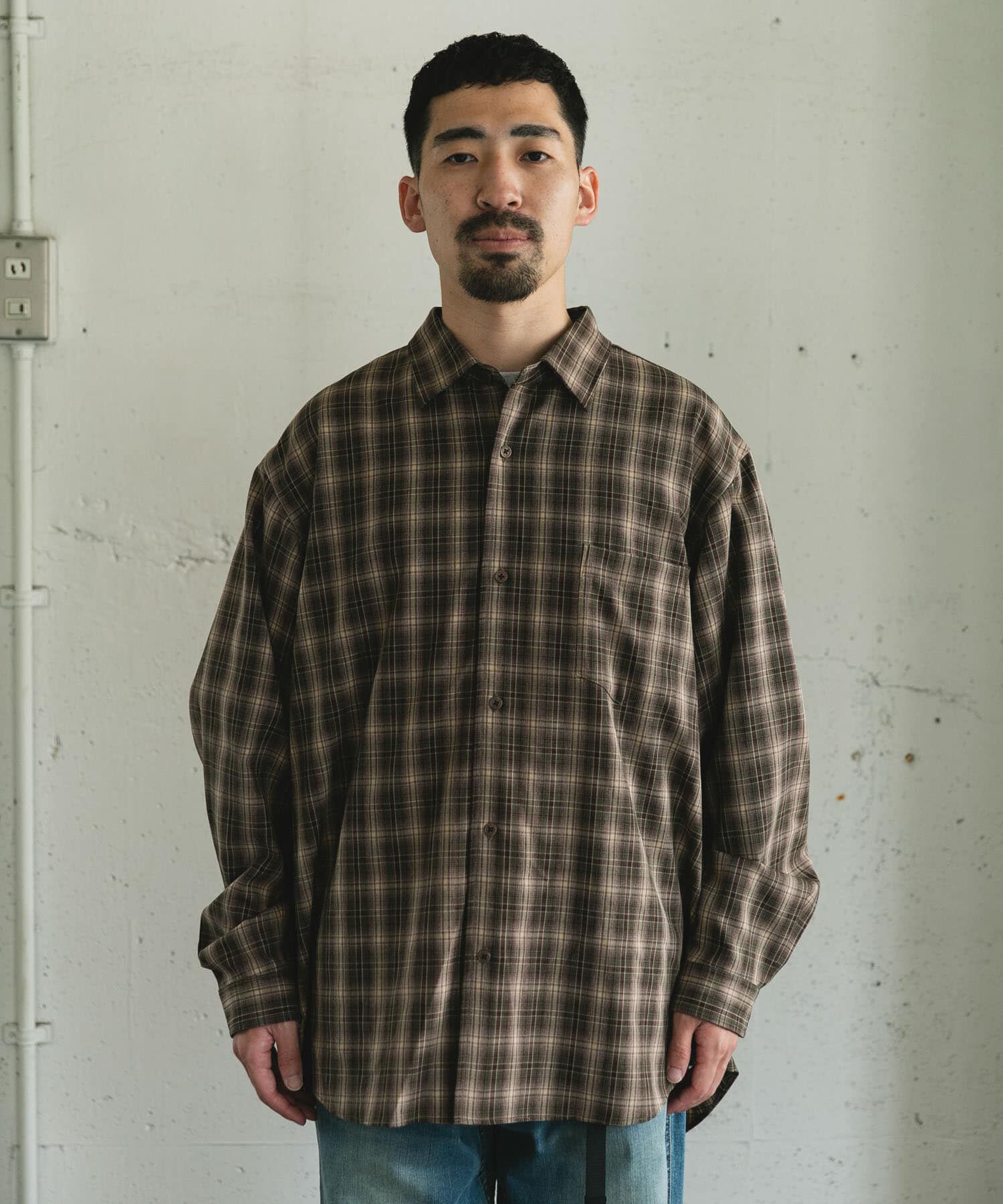 URBAN RESEARCH DOORS「オンブレチェックレギュラーカラーシャツ」|シャツ・ブラウス|