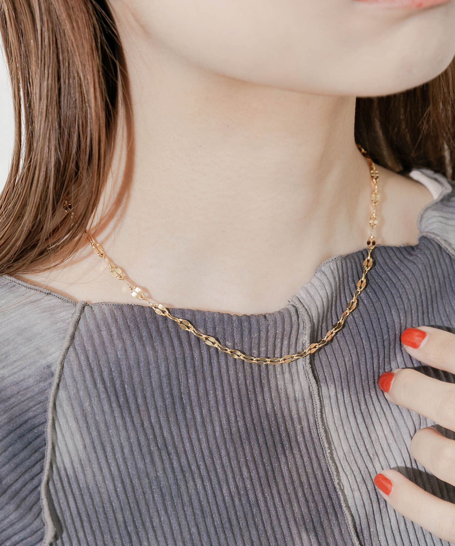 SMELLY「ステンレスペタルチェーンネックレス」|ネックレス|