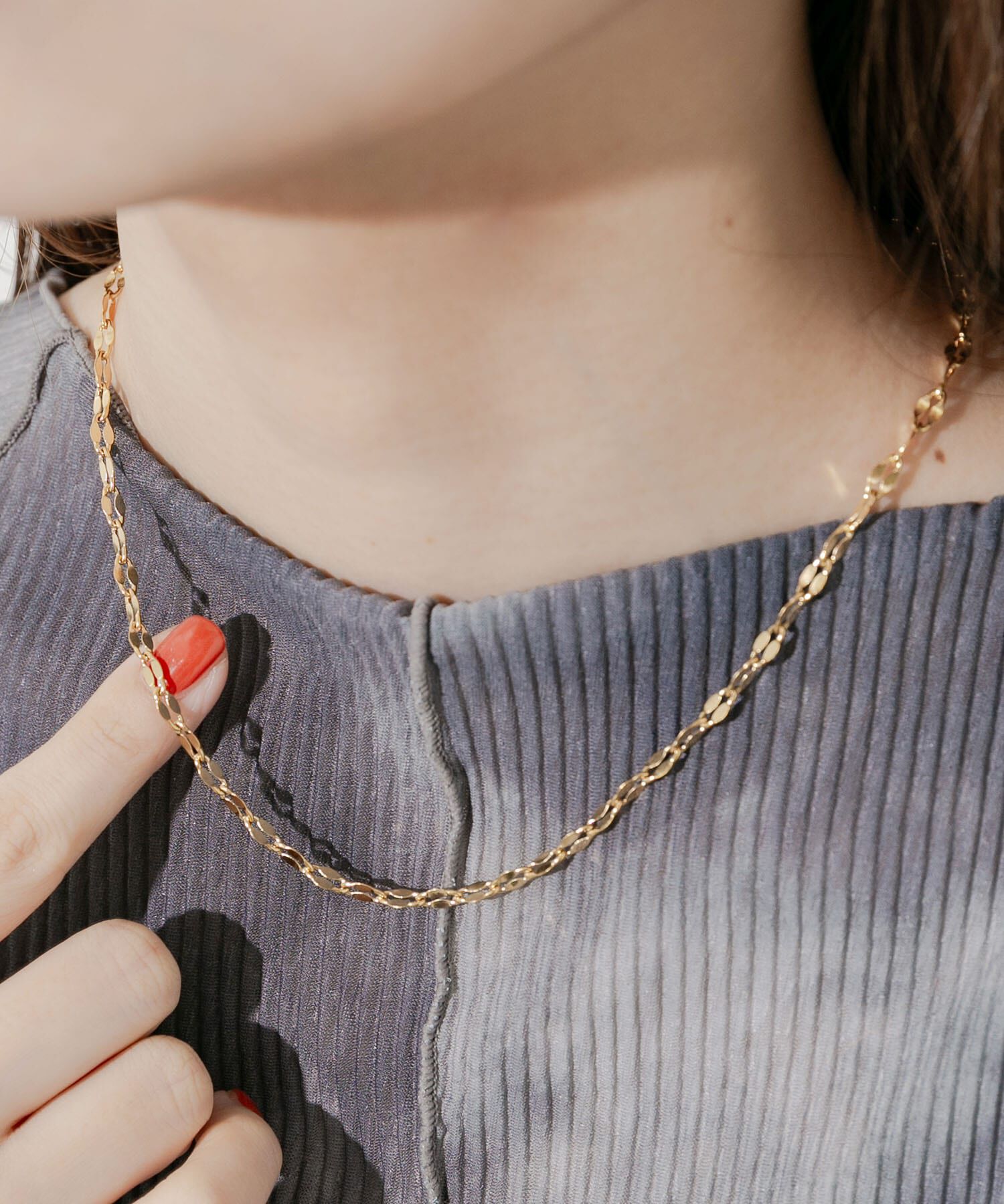 SMELLY「ステンレスペタルチェーンネックレス」|ネックレス|