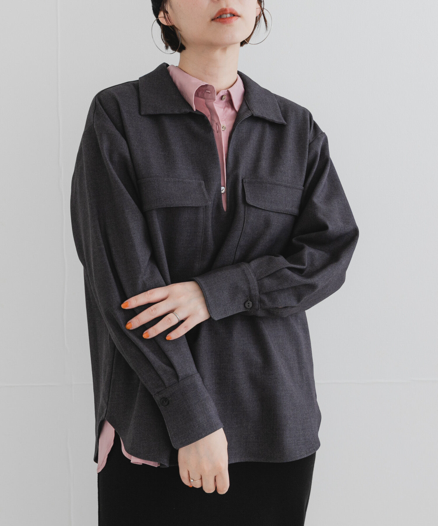 URBAN RESEARCH ROSSO「F by ROSSO　ウールライクプルブラウス」|シャツ・ブラウス|