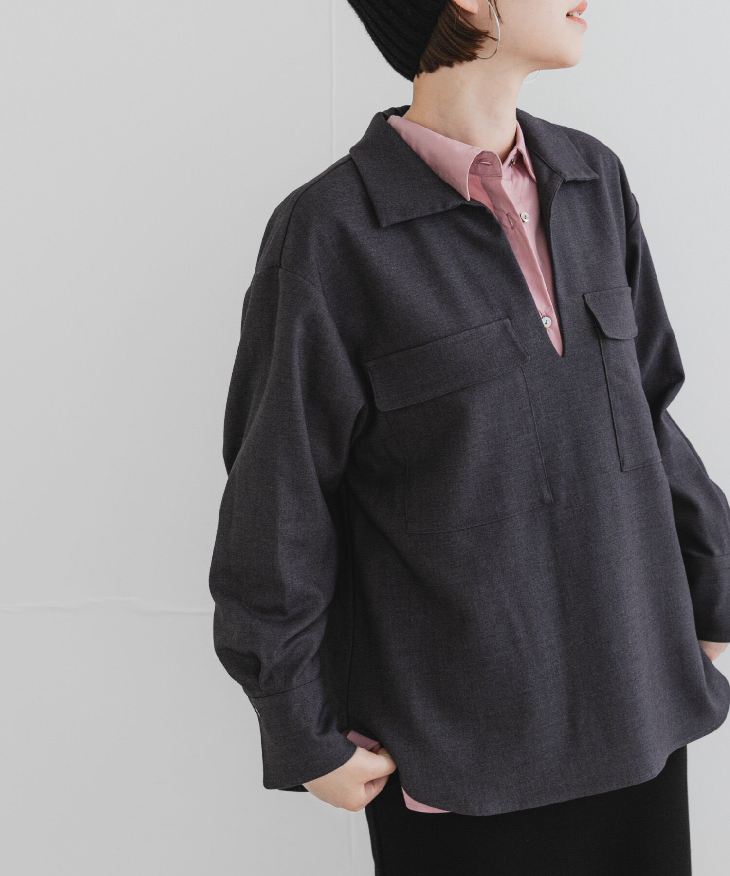 URBAN RESEARCH ROSSO「F by ROSSO　ウールライクプルブラウス」|シャツ・ブラウス|