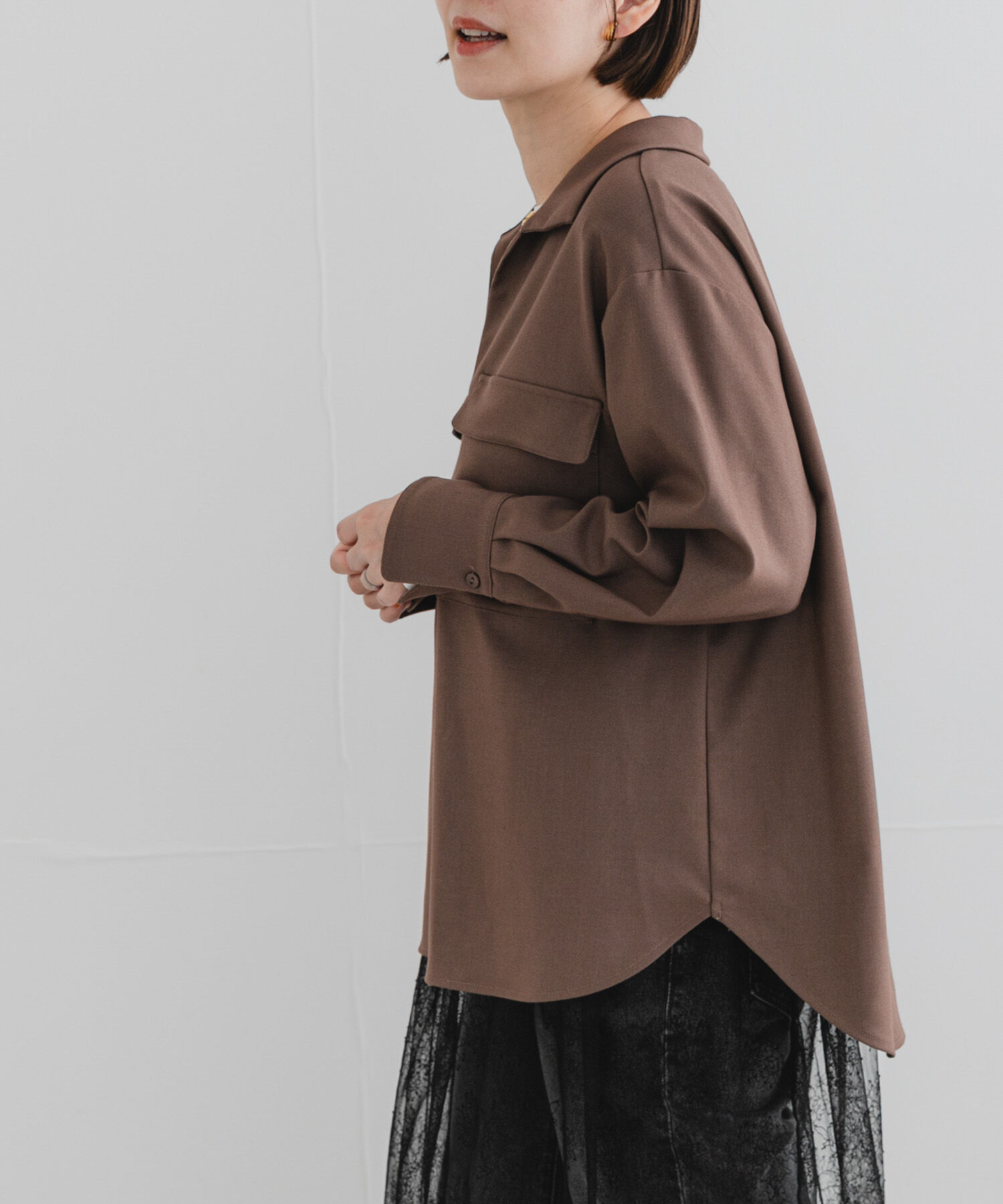 URBAN RESEARCH ROSSO「F by ROSSO　ウールライクプルブラウス」|シャツ・ブラウス|