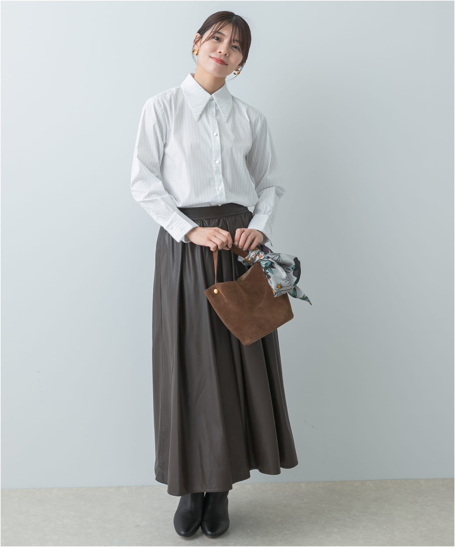 URBAN RESEARCH ROSSO「F by ROSSO　トリミングレースビッグカラーシャツ」|シャツ・ブラウス|