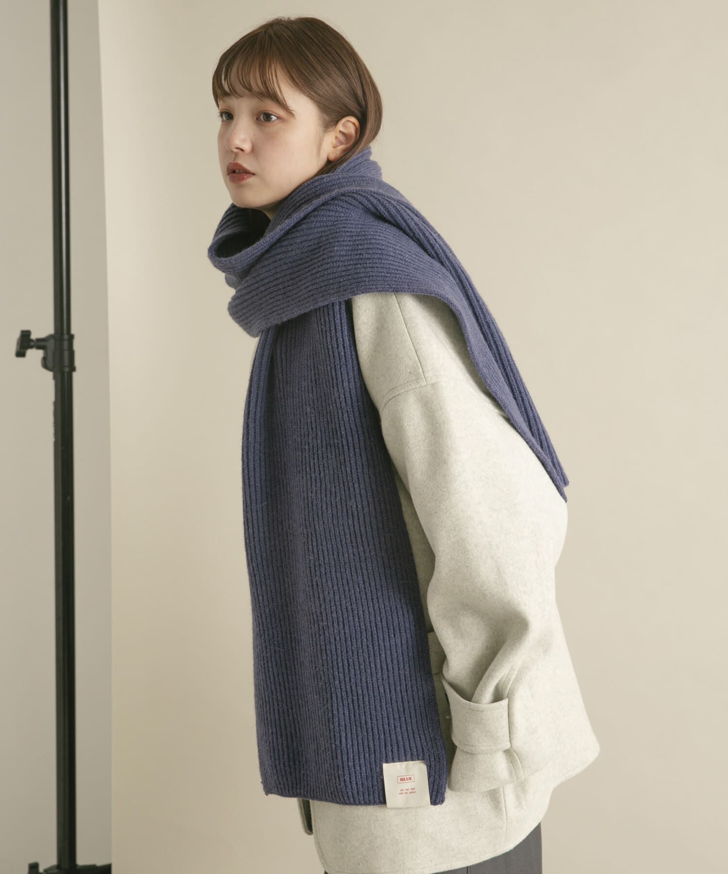  「タブ付きリブニットマフラー」|マフラー|