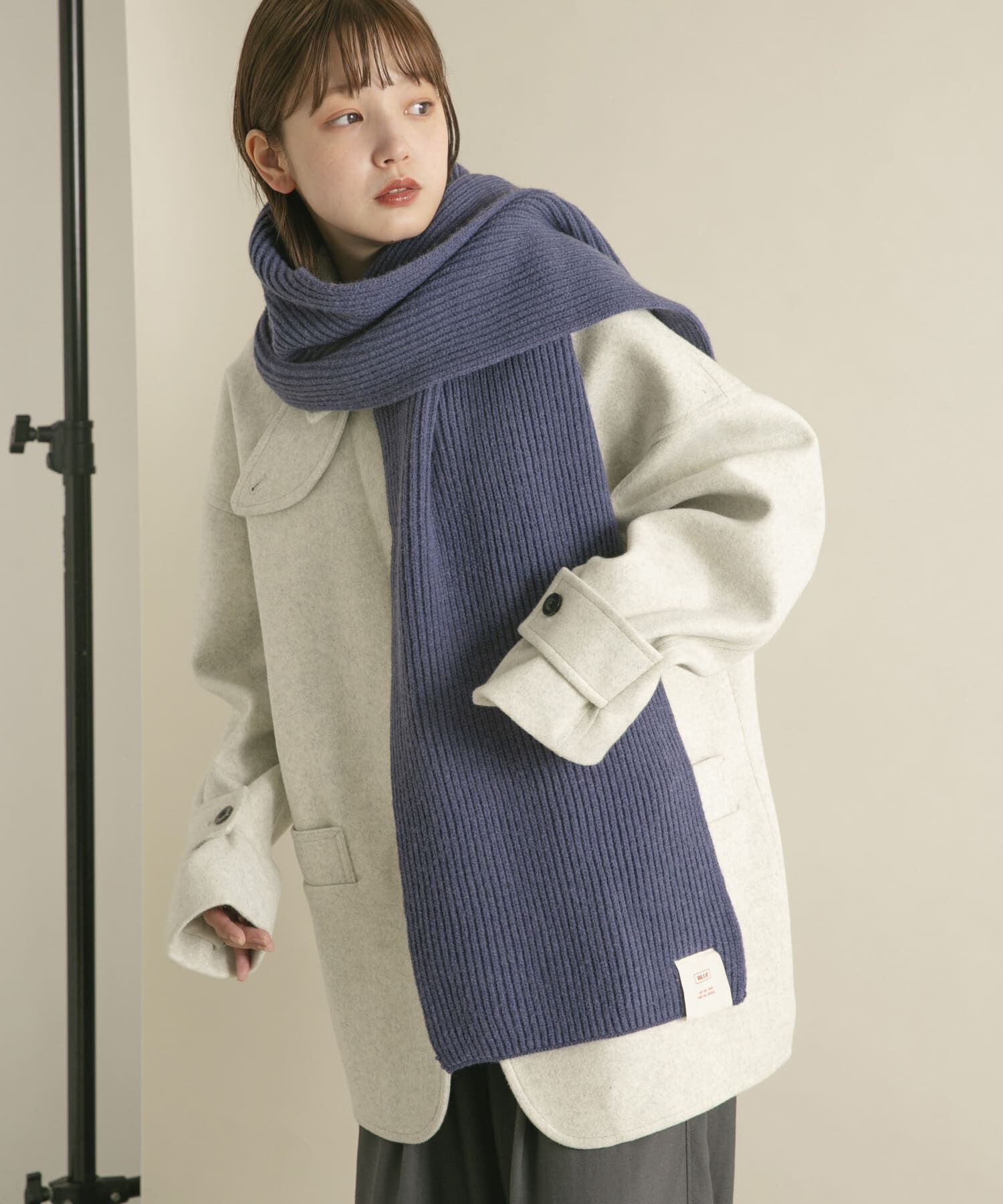  「タブ付きリブニットマフラー」|マフラー|