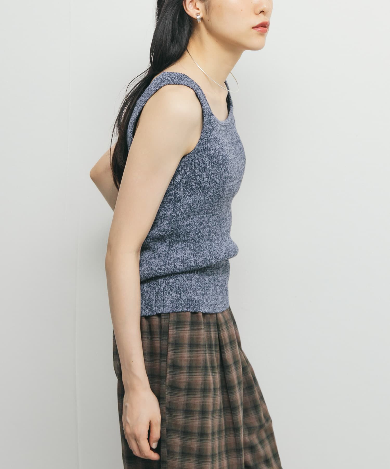  「スクエアニットタンクトップ」|タンクトップ|