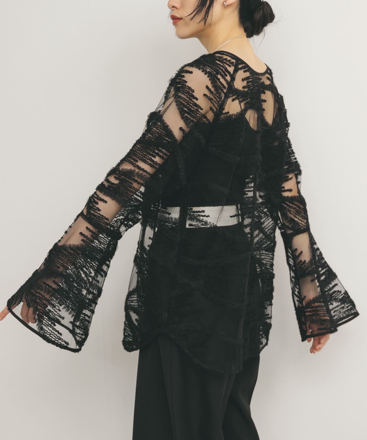  「バテンレースブラウス」|シャツ・ブラウス|ブラック