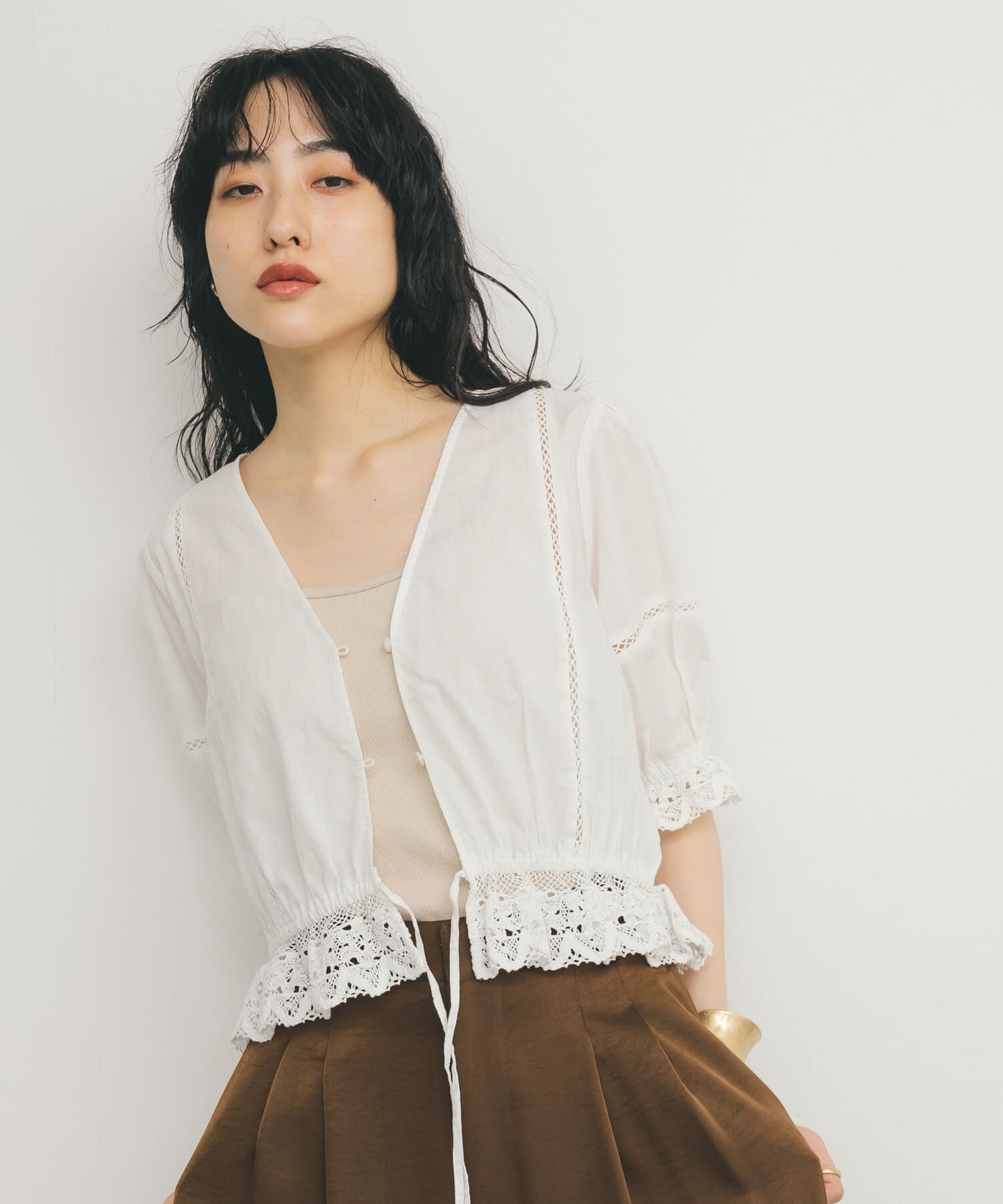  「2WAYコンパクトレースブラウス」|シャツ・ブラウス|