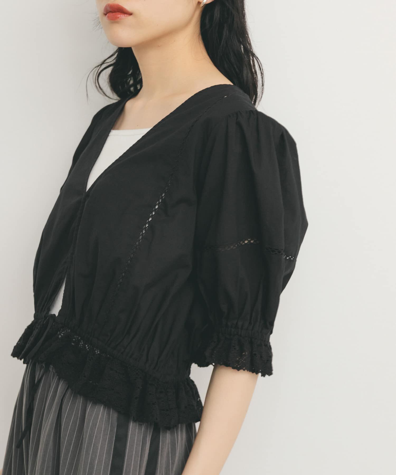  「2WAYコンパクトレースブラウス」|シャツ・ブラウス|