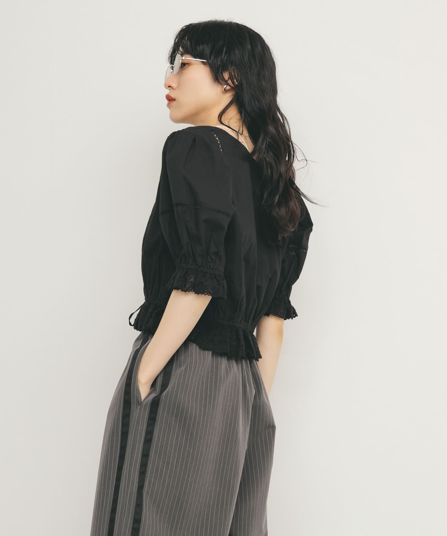  「2WAYコンパクトレースブラウス」|シャツ・ブラウス|