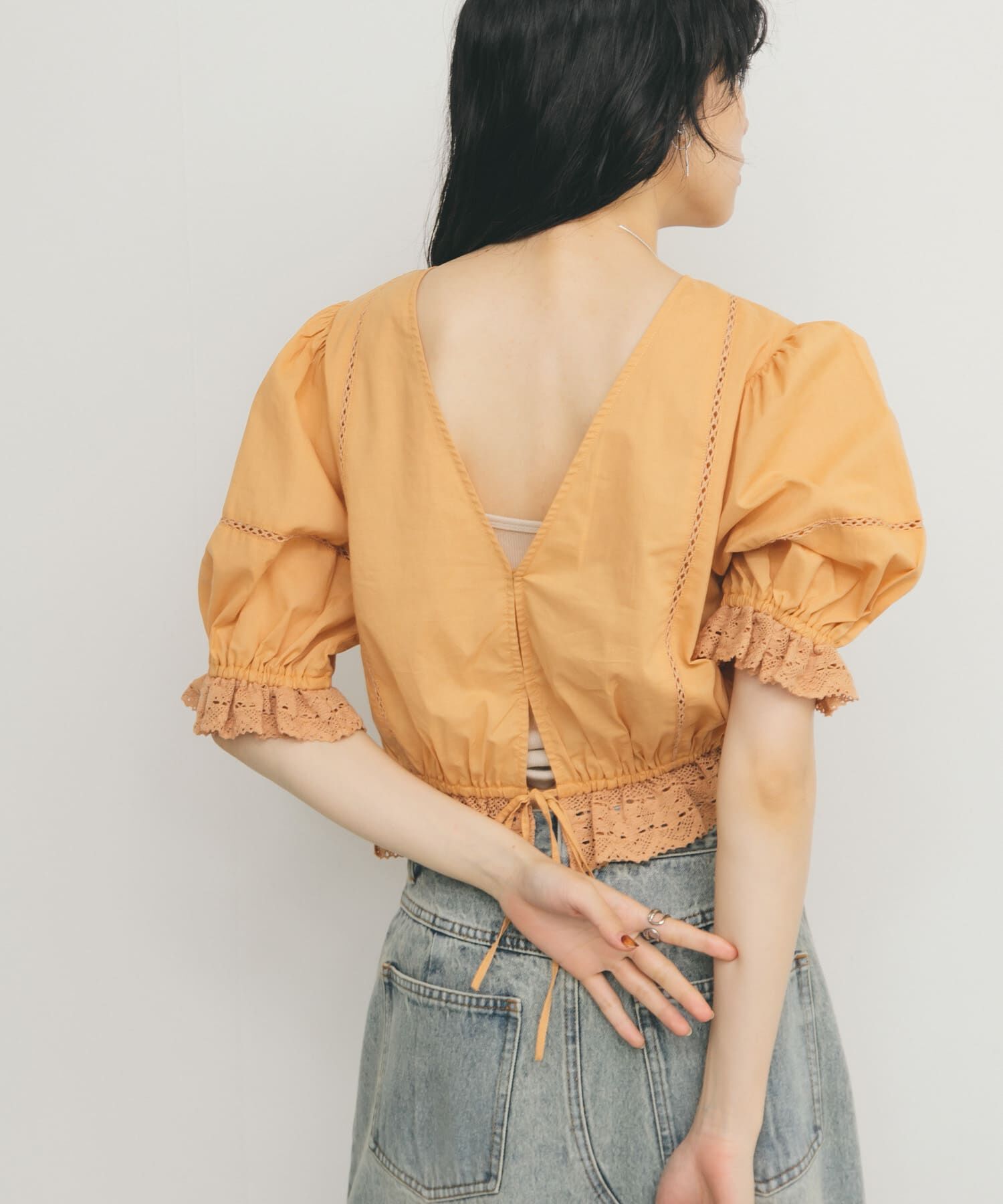  「2WAYコンパクトレースブラウス」|シャツ・ブラウス|オレンジ系その他
