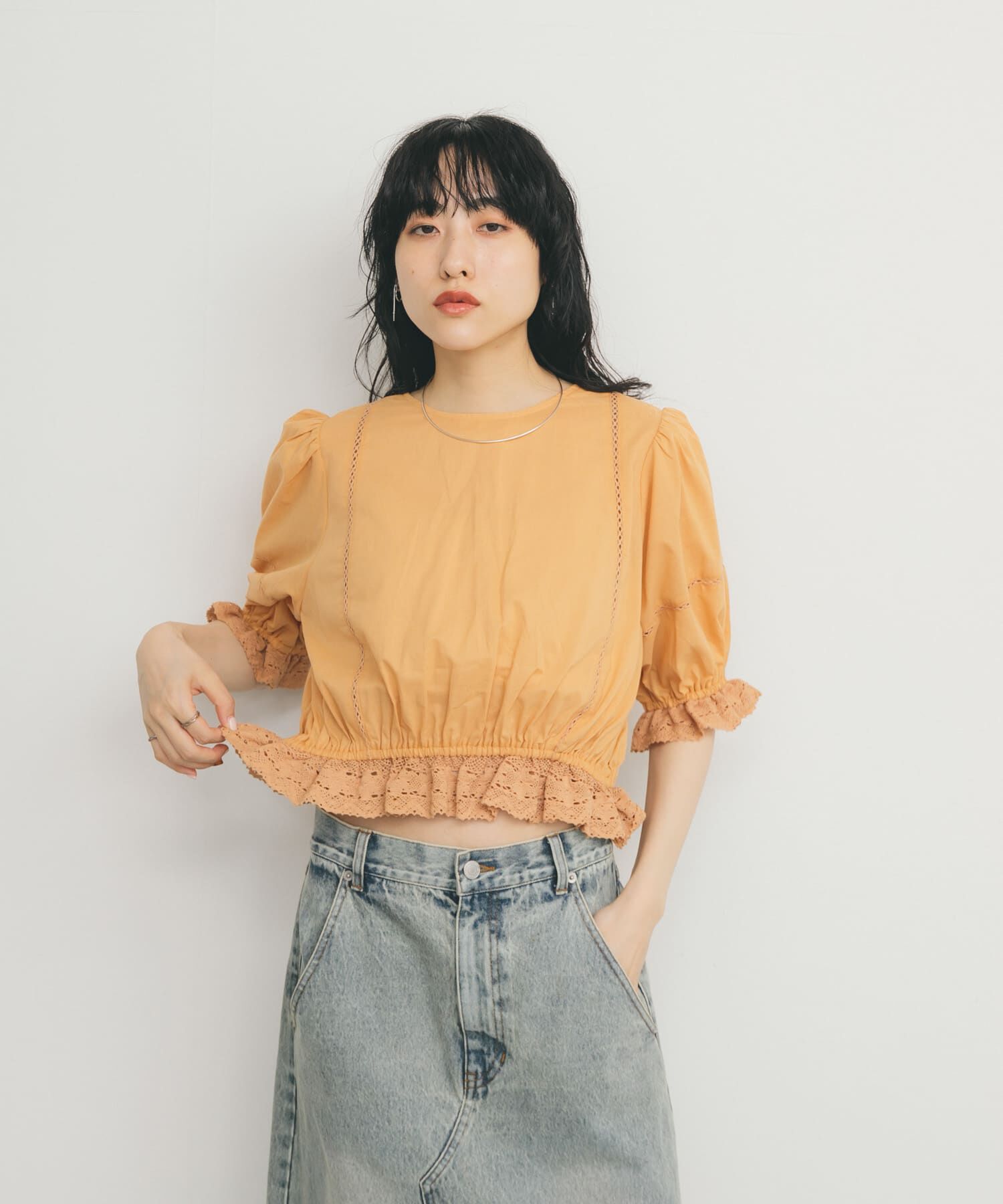  「2WAYコンパクトレースブラウス」|シャツ・ブラウス|