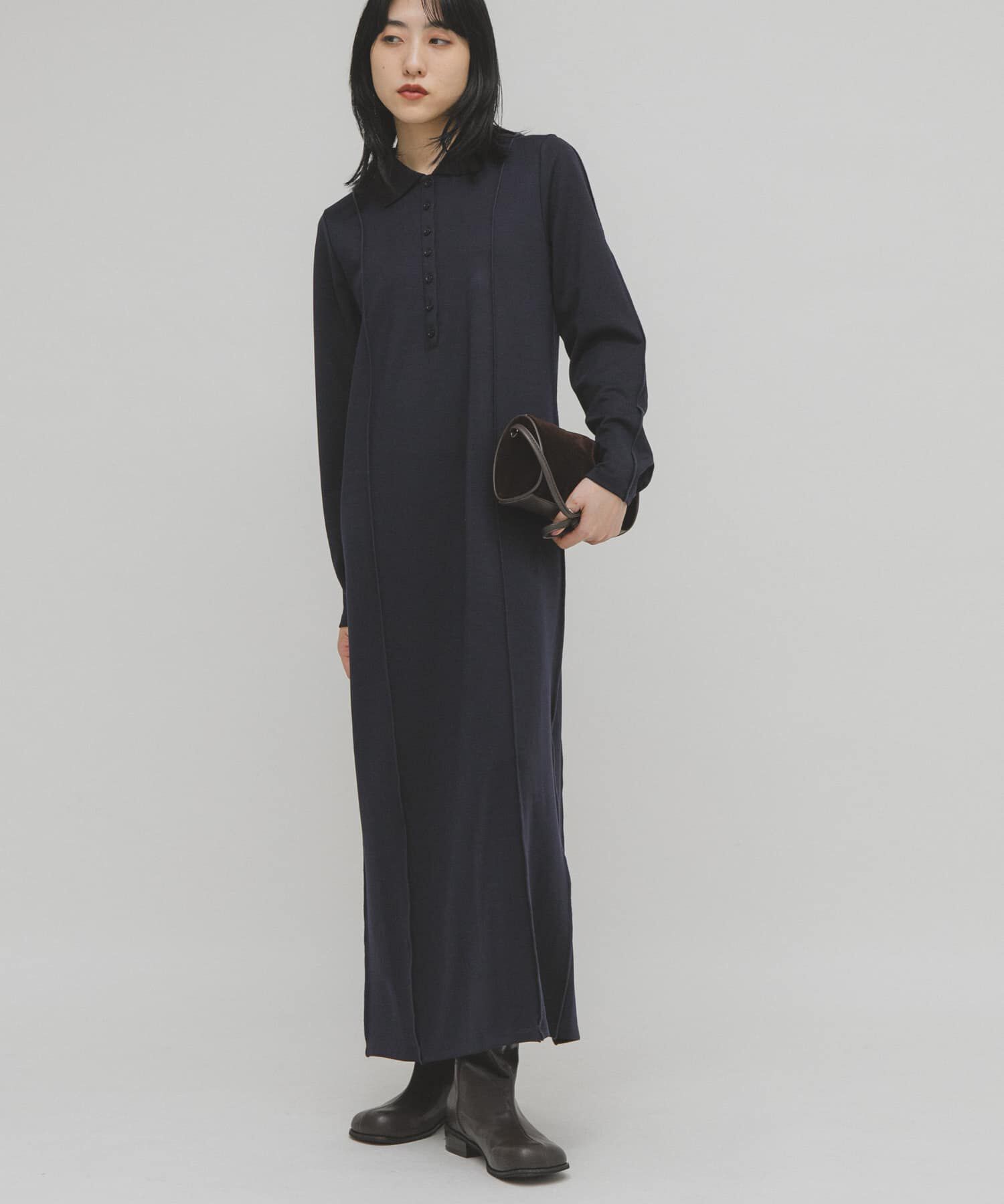  「ペンシルカットワンピース」|ワンピース|ネイビー