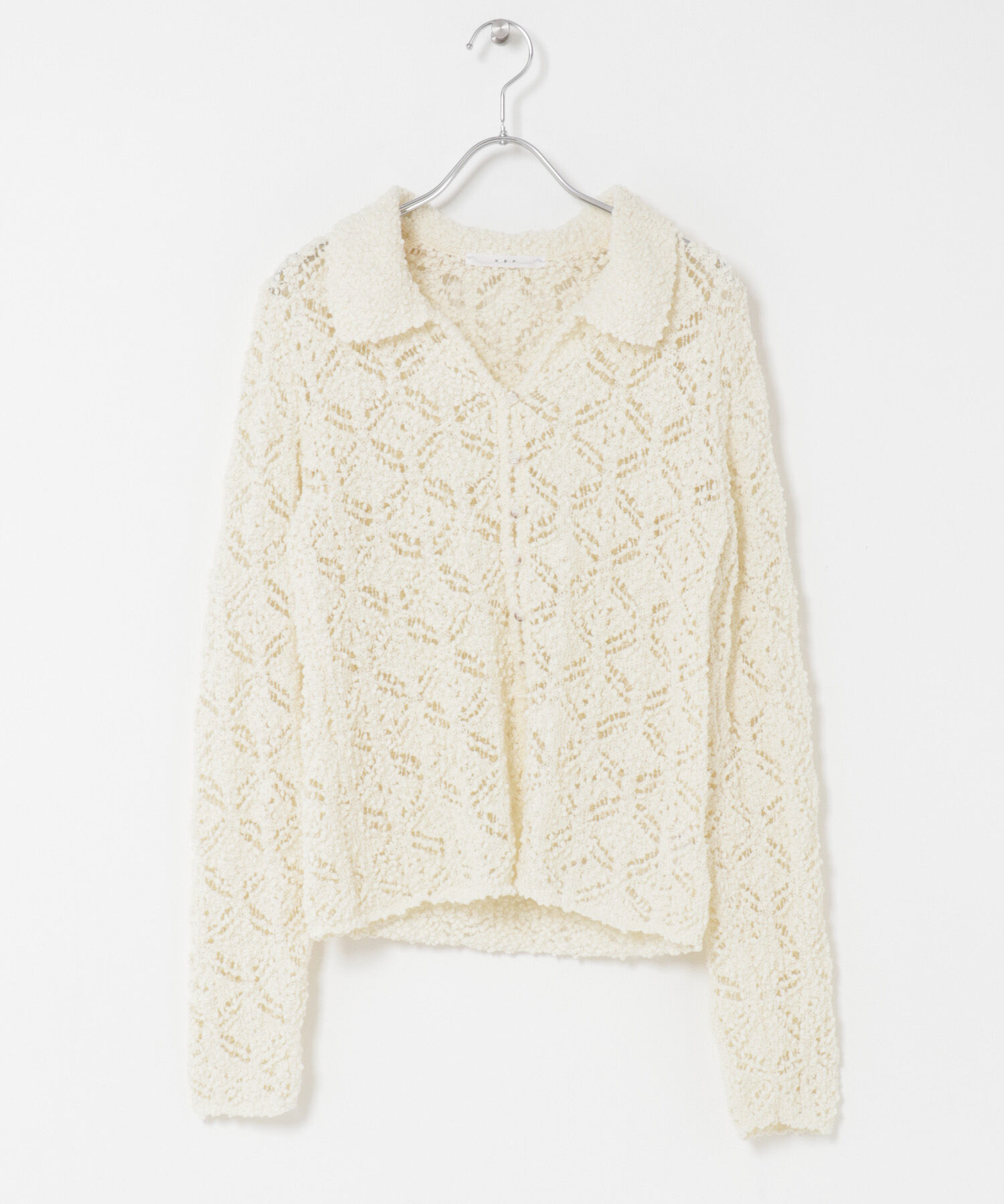  「クロシェレースニットシャツ」|ニット・セーター|