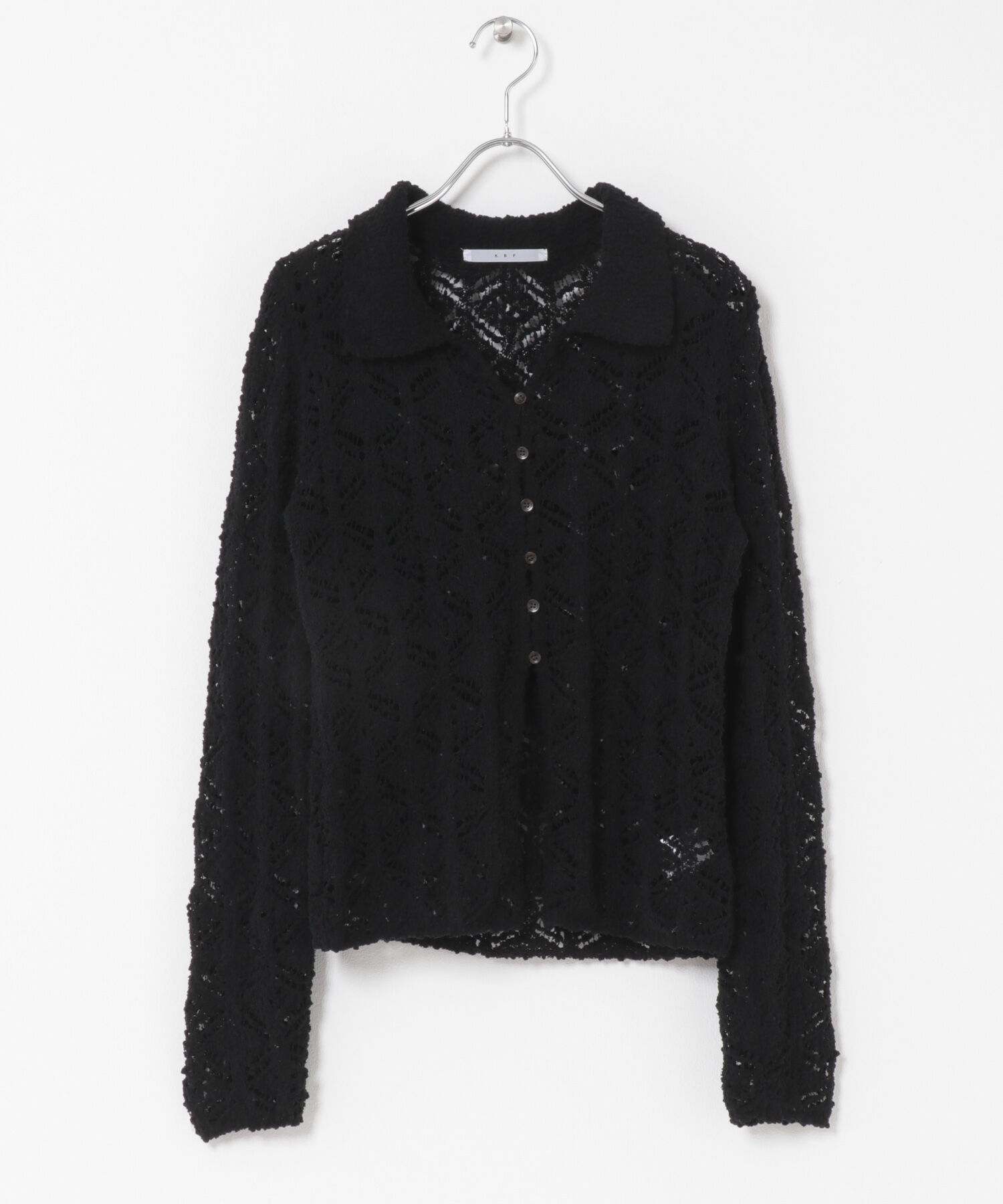  「クロシェレースニットシャツ」|ニット・セーター|