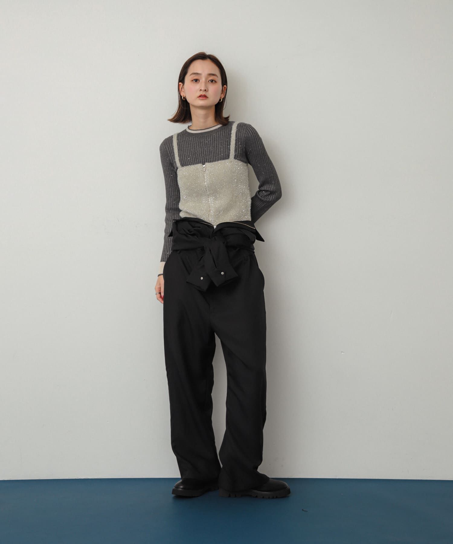 SENSE OF PLACE by URBAN RESEARCH「『洗濯可』スパンコールバイカラーコンパクトセーター」|ニット・セーター|