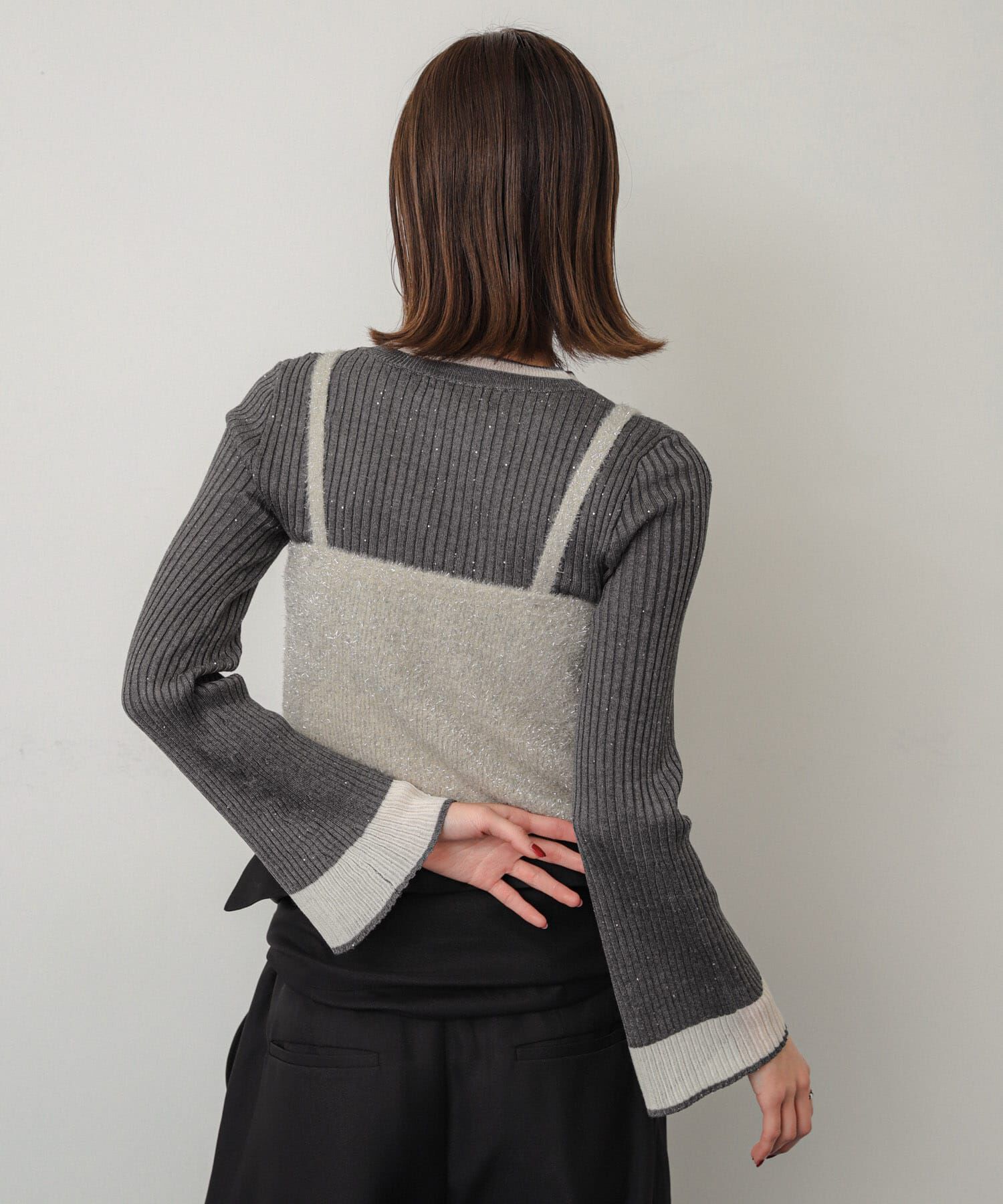 SENSE OF PLACE by URBAN RESEARCH「『洗濯可』スパンコールバイカラーコンパクトセーター」|ニット・セーター|