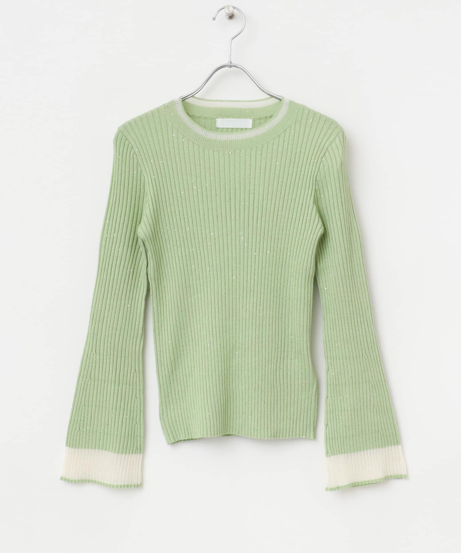 SENSE OF PLACE by URBAN RESEARCH「『洗濯可』スパンコールバイカラーコンパクトセーター」|ニット・セーター|