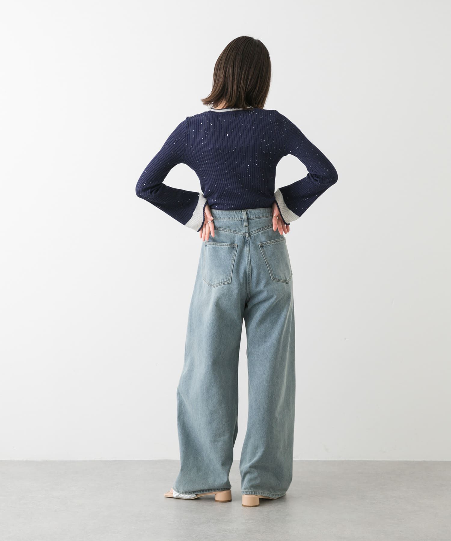 SENSE OF PLACE by URBAN RESEARCH「『洗濯可』スパンコールバイカラーコンパクトセーター」|ニット・セーター|