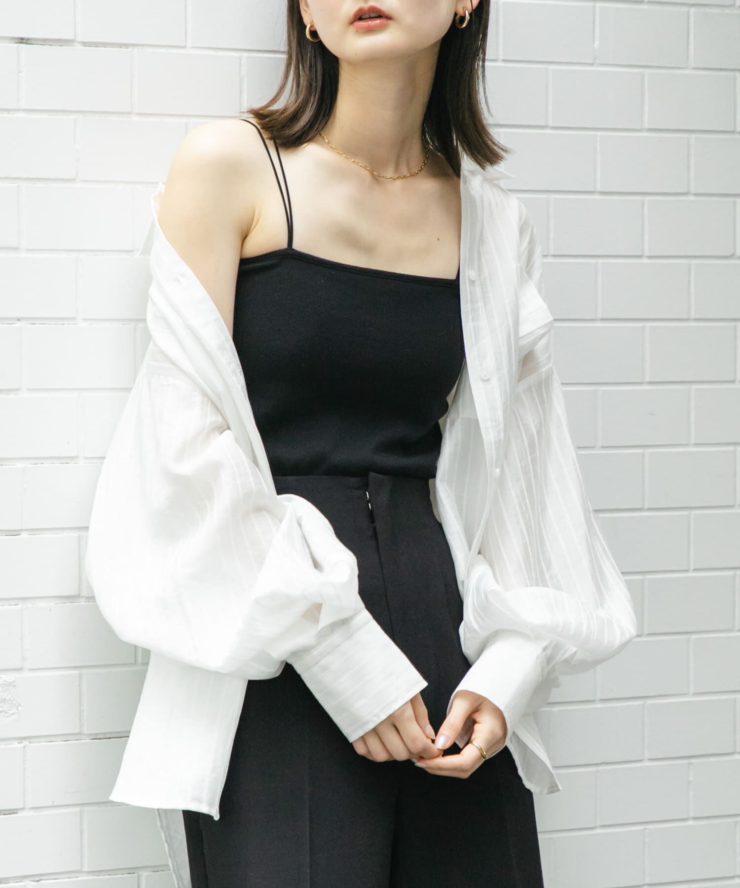 SENSE OF PLACE by URBAN RESEARCH「『一部WEB限定カラー』ダブルストラップカップツキキャミソール」|キャミソール|ブラック