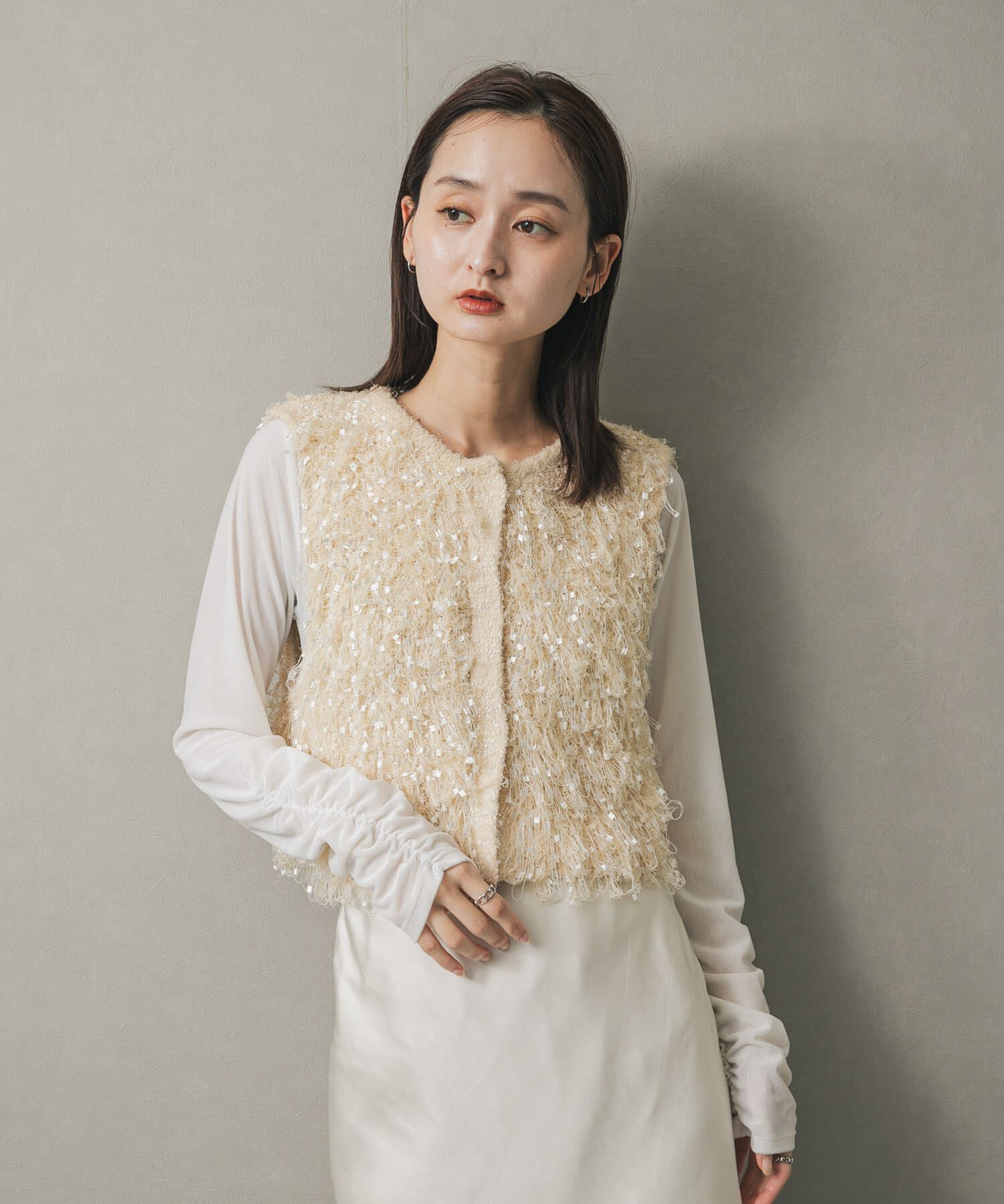 SENSE OF PLACE by URBAN RESEARCH「ブラシヤーンループベスト」|ベスト・ジレ|