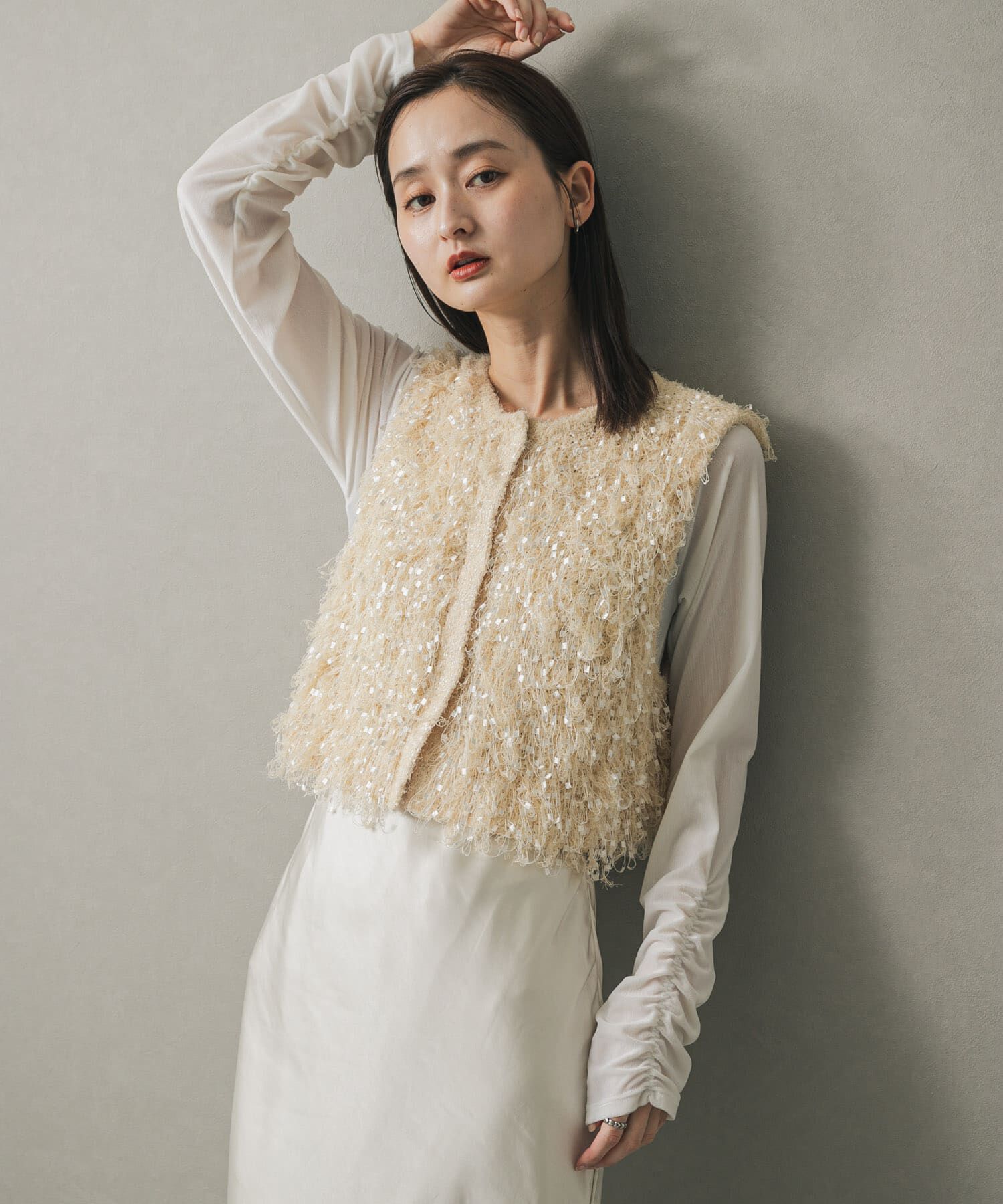 SENSE OF PLACE by URBAN RESEARCH「ブラシヤーンループベスト」|ベスト・ジレ|