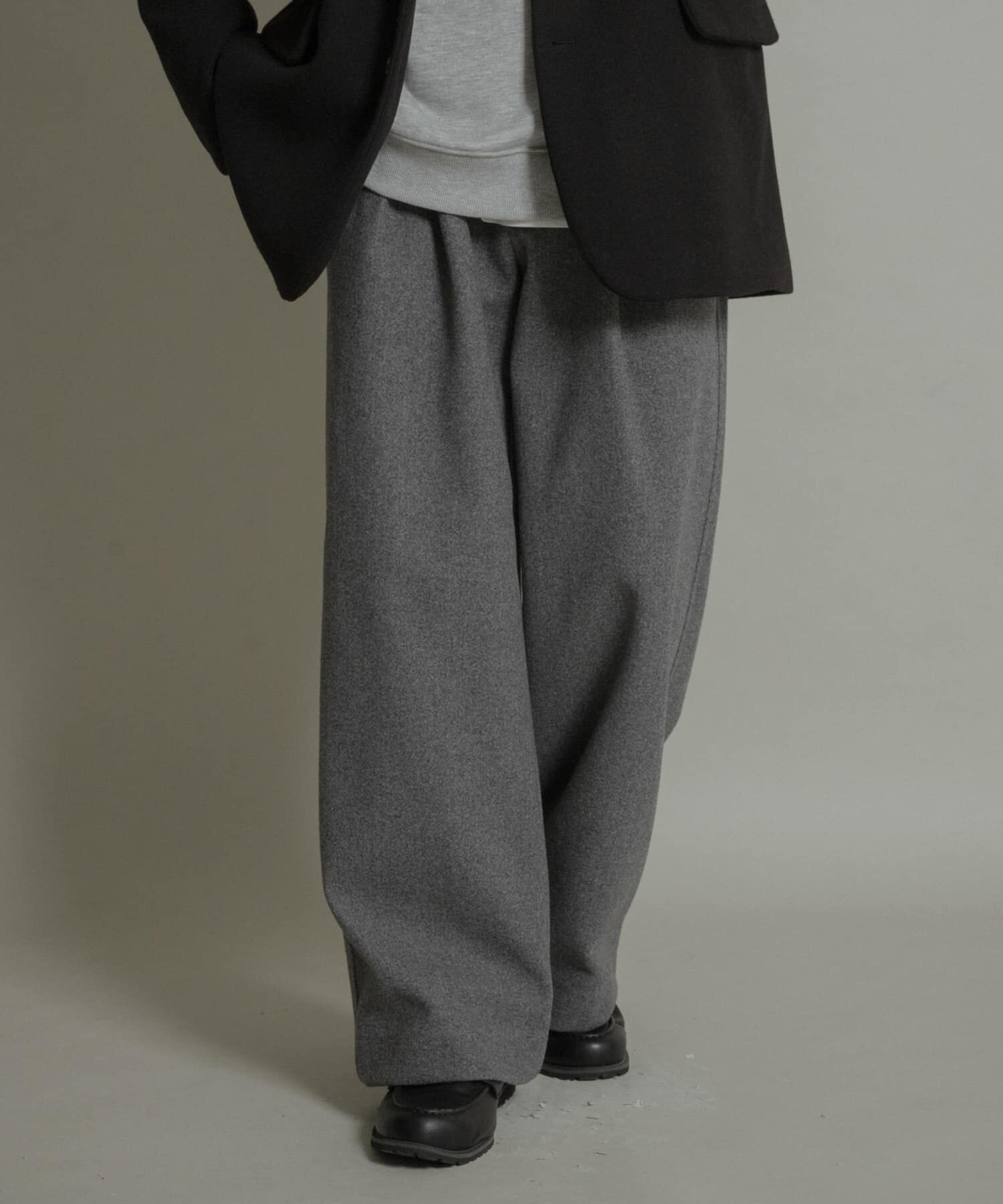 SENSE OF PLACE by URBAN RESEARCH「ジャージメルトンタックワイドパンツ」|その他|チャコールグレー