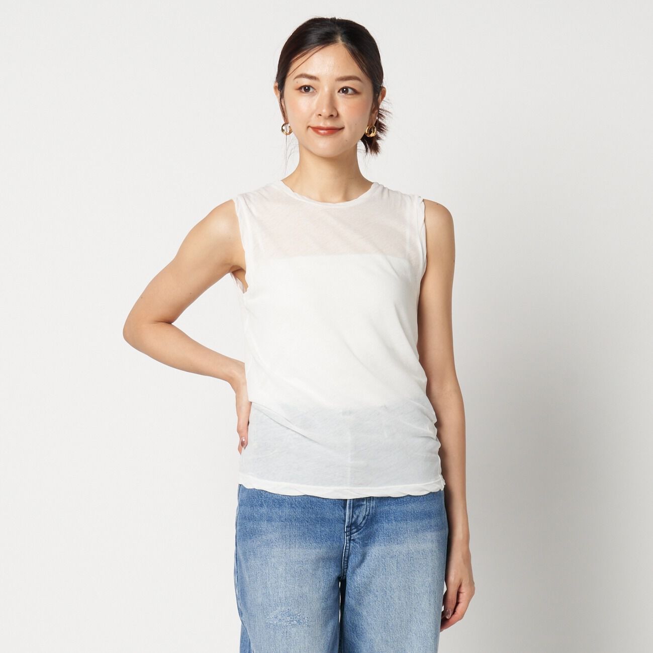 HELIOPOLE「HELIOPOLE SHEER COTTON SLEEVELESS TEE」|Tシャツ・カットソー|