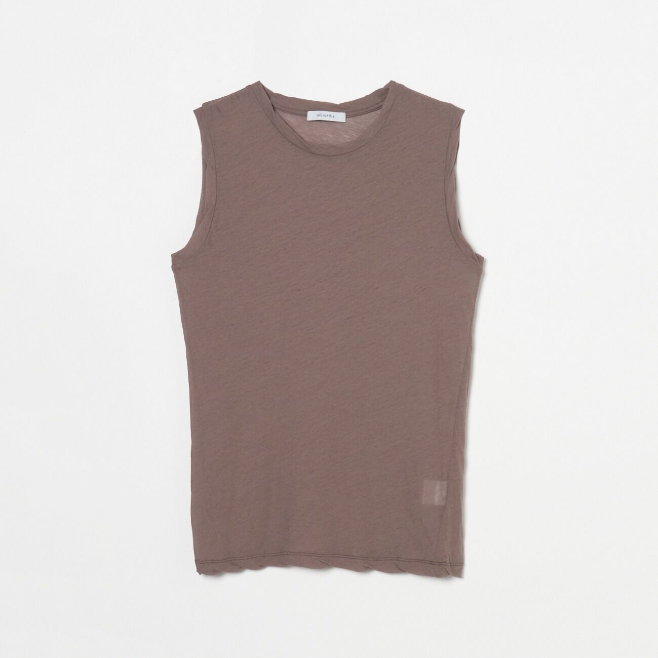 HELIOPOLE「HELIOPOLE SHEER COTTON SLEEVELESS TEE」|Tシャツ・カットソー|ダークブラウン