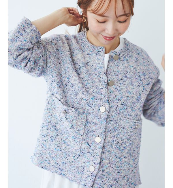 le.coeur blanc「カラーミックスニットジャケット」|その他|