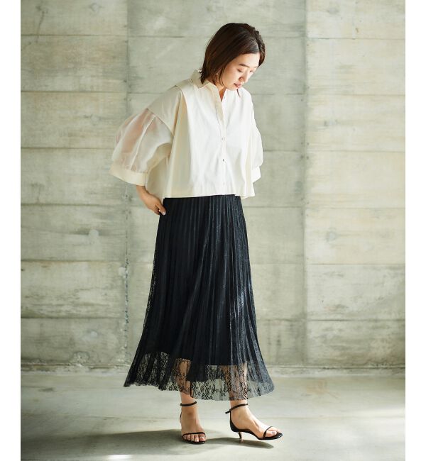 le.coeur blanc「《手洗い可能》TORRAZZO DONNAオーガンジースリーブシャツ」|シャツ・ブラウス|