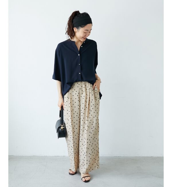  「リネンライクスラブドットタックパンツ」|その他|